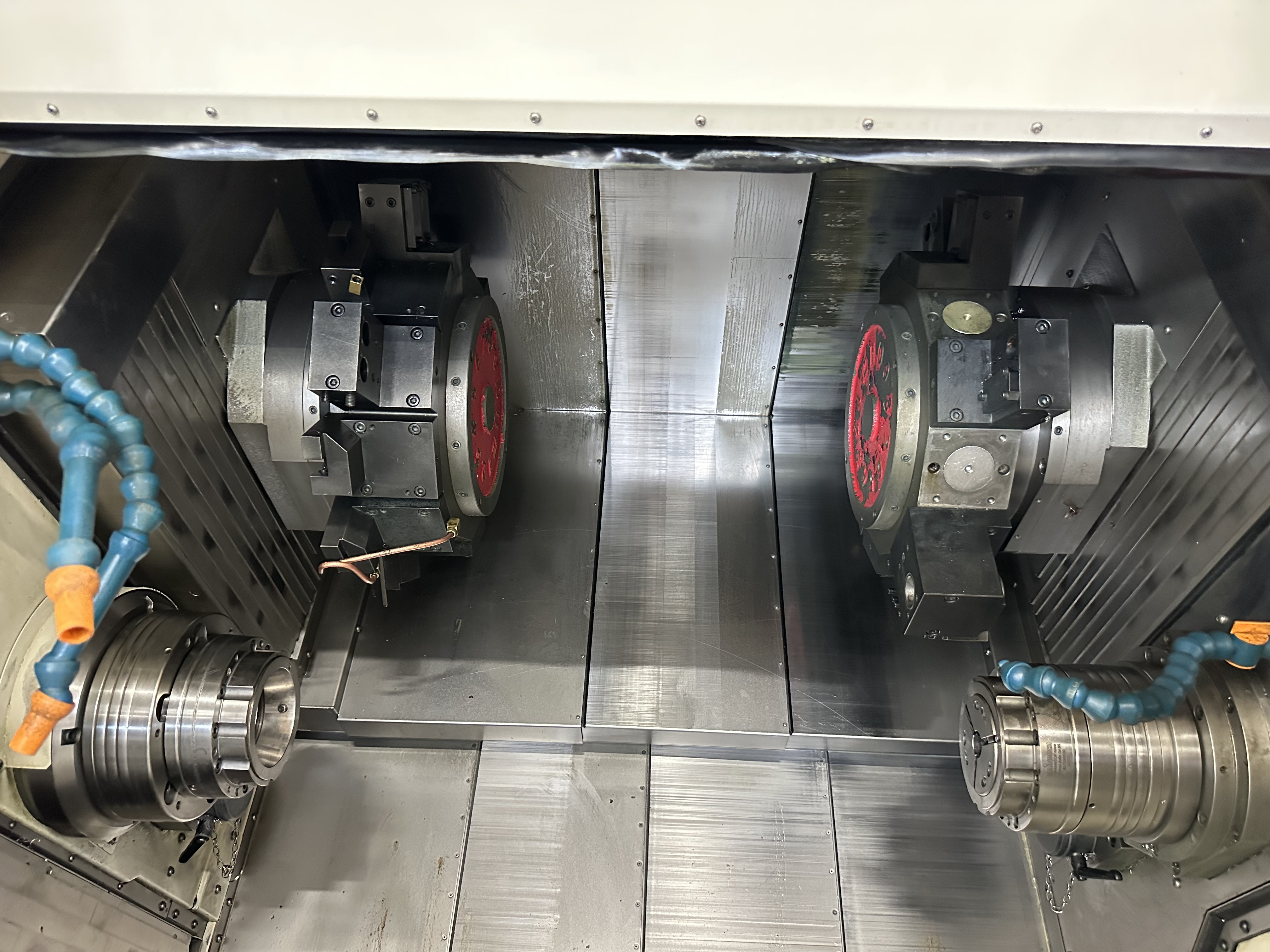 Miyano ABX-64THY2 Twin Spindle Fixed Head Stock Lathe with Fanuc Series 31i Model B CNC Control (2014)