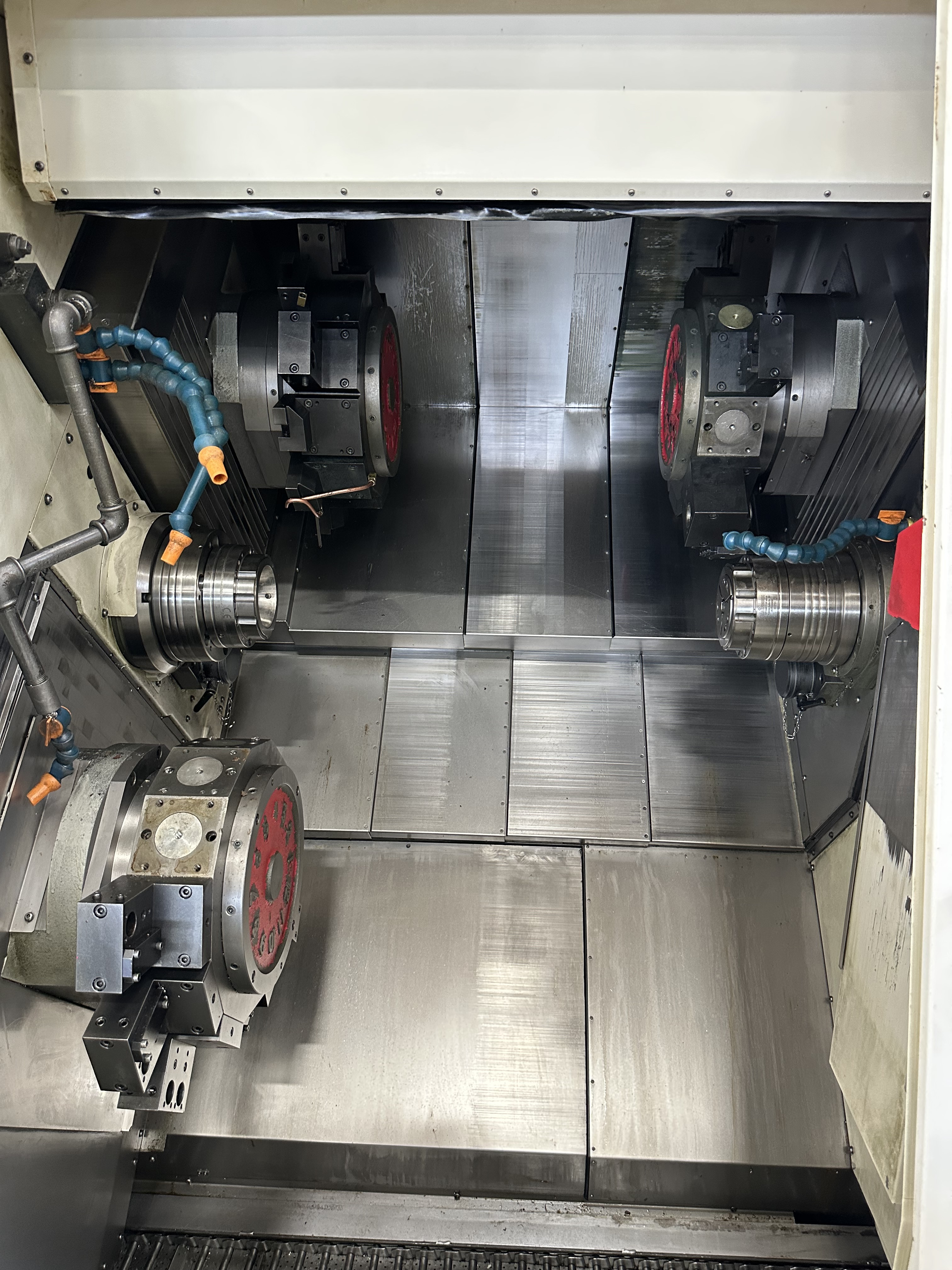 Miyano ABX-64THY2 Twin Spindle Fixed Head Stock Lathe with Fanuc Series 31i Model B CNC Control (2014)