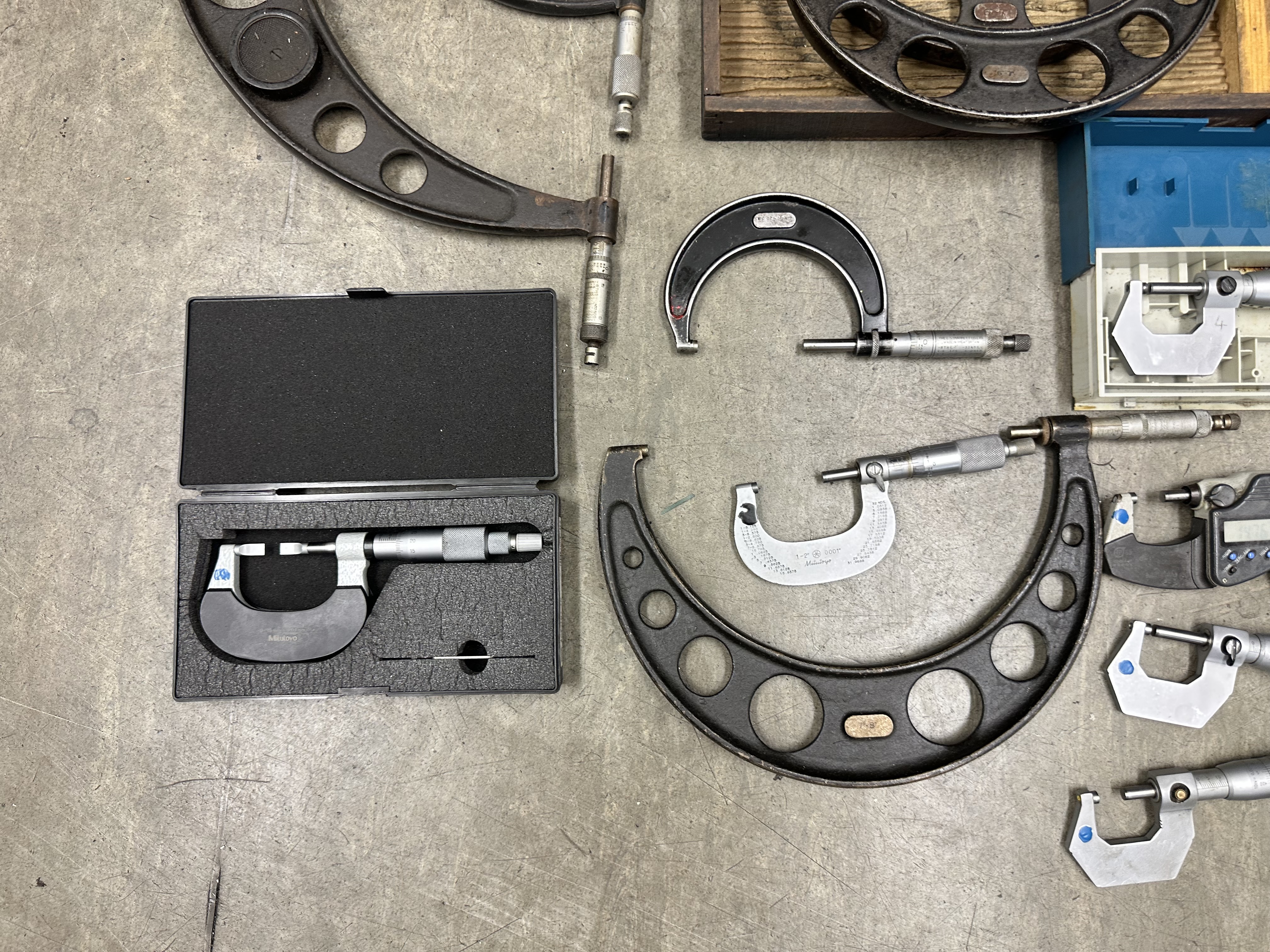 Box of Various Micrometers