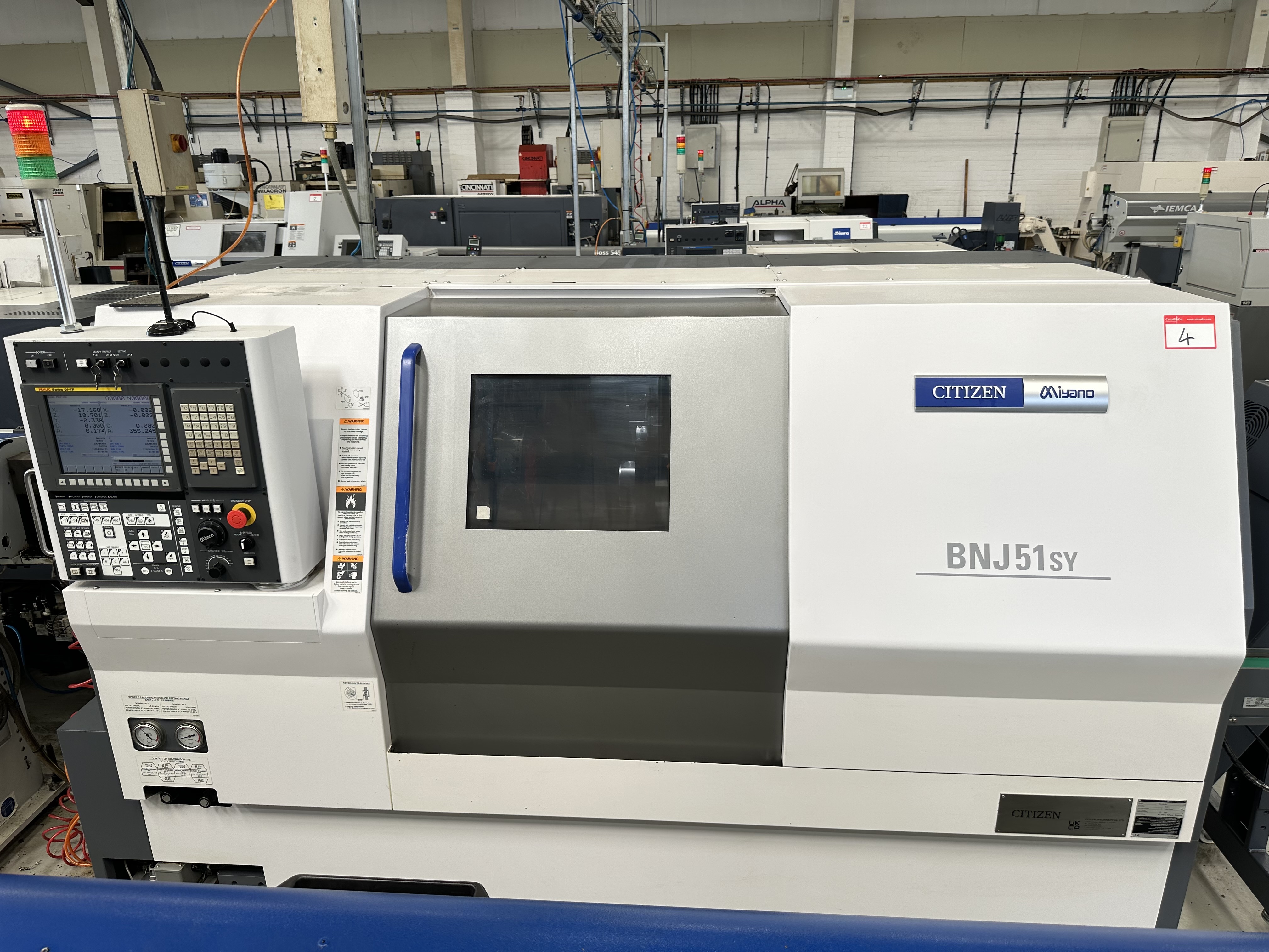 Citizen Miyano BNJ-51SY6 5 Axis Fixed Headstock Lathe with Fanuc Series Oi-TF CNC Control (2021)