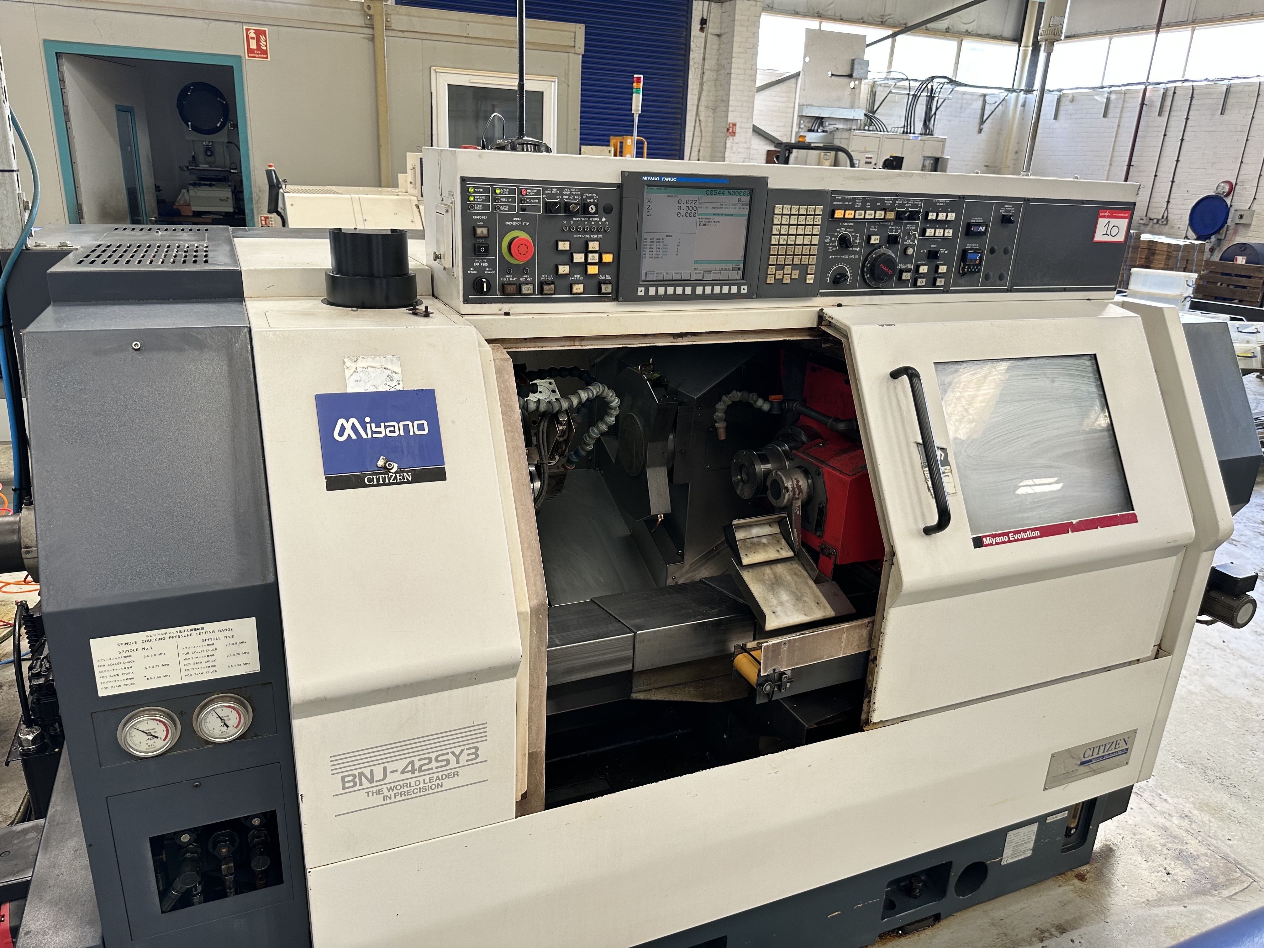 Citizen Miyano BNJ-42SY3 Fixed Headstock Lathe 7 Axis Machine with Fanuc Series Oi-TD2 CNC Control (2011)