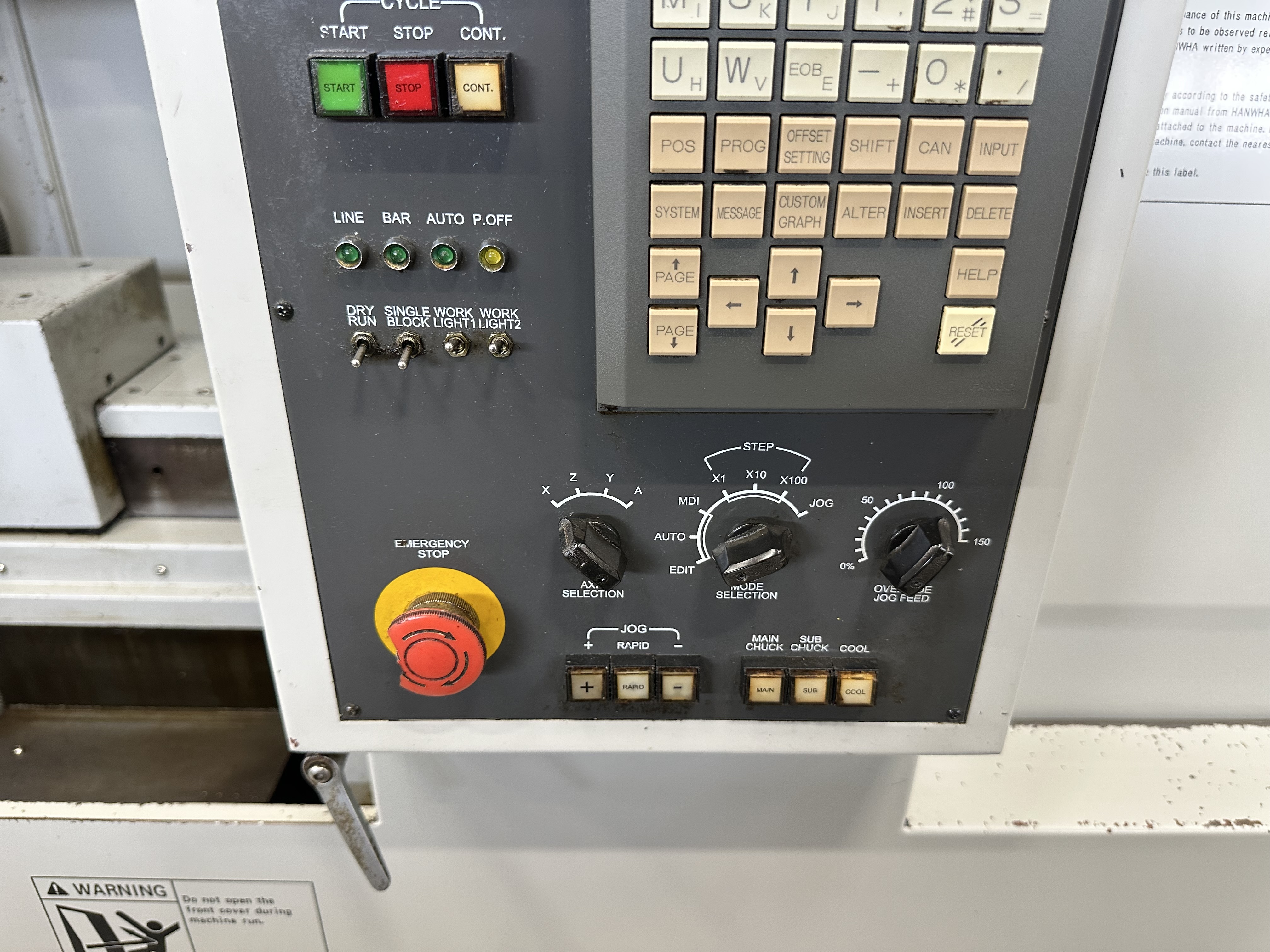 Hanwha SL12S Sliding Head Lathe 5 Axis Machine with Fanuc Series 18i-T CNC Control (2003)