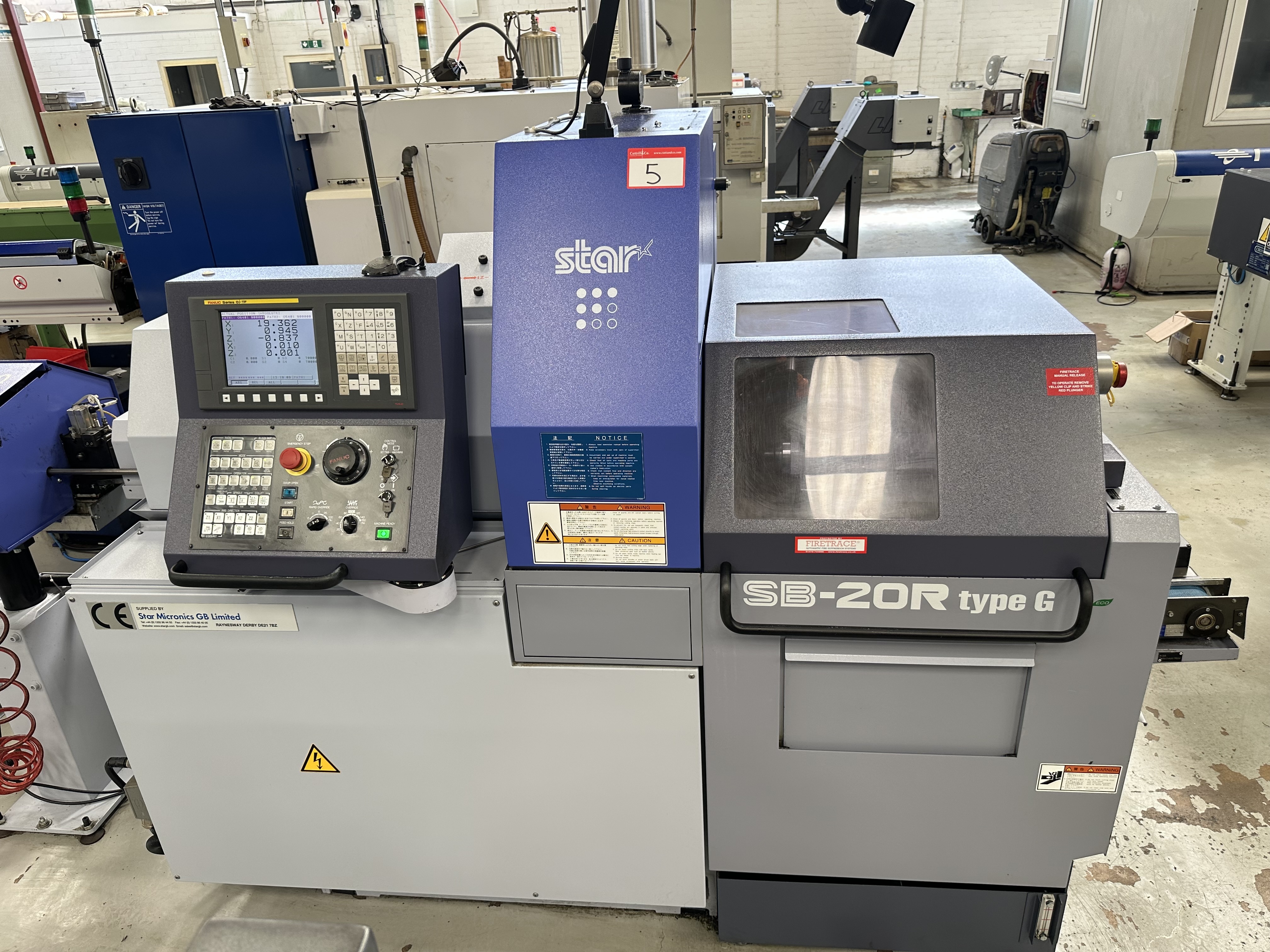 Star SB-20R Type G CNC Sliding Head Lathe with Fanuc Series Oi-TF CNC Control (2020)