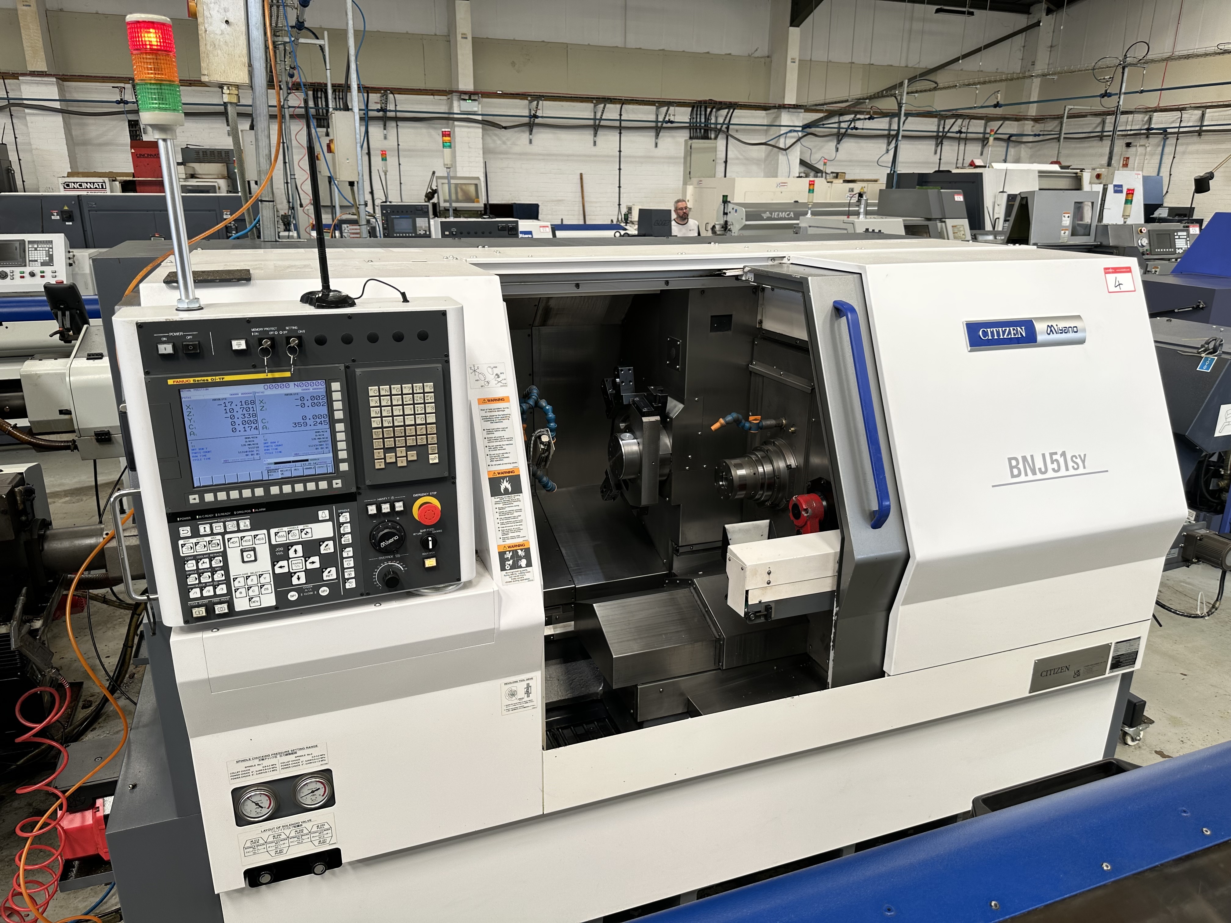 Citizen Miyano BNJ-51SY6 5 Axis Fixed Headstock Lathe with Fanuc Series Oi-TF CNC Control (2021)