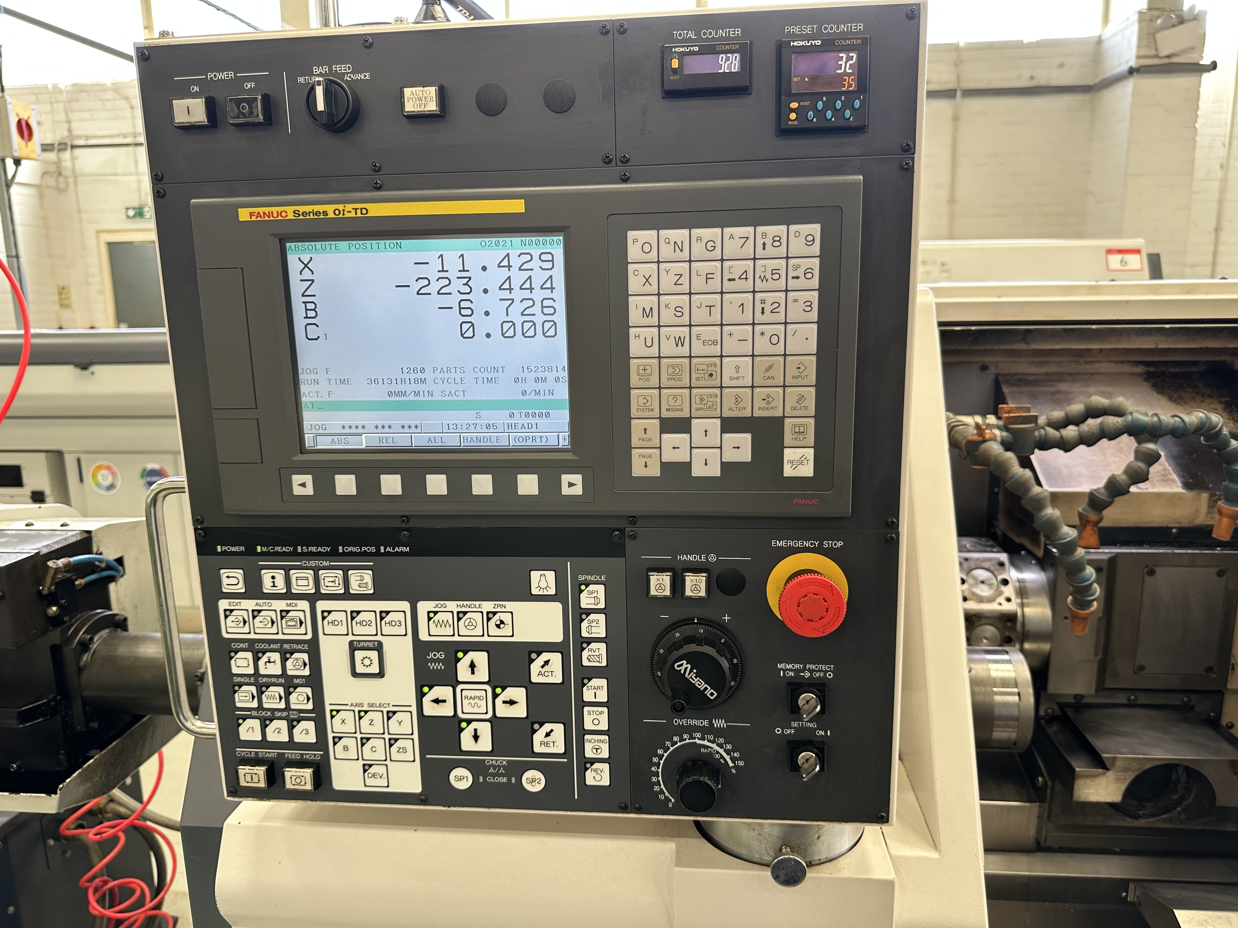 Citizen Miyano BNA-42 52 Fixed Headstock Lathe 5 Axis Machine with Fanuc Oi-TD CNC Control (2016)