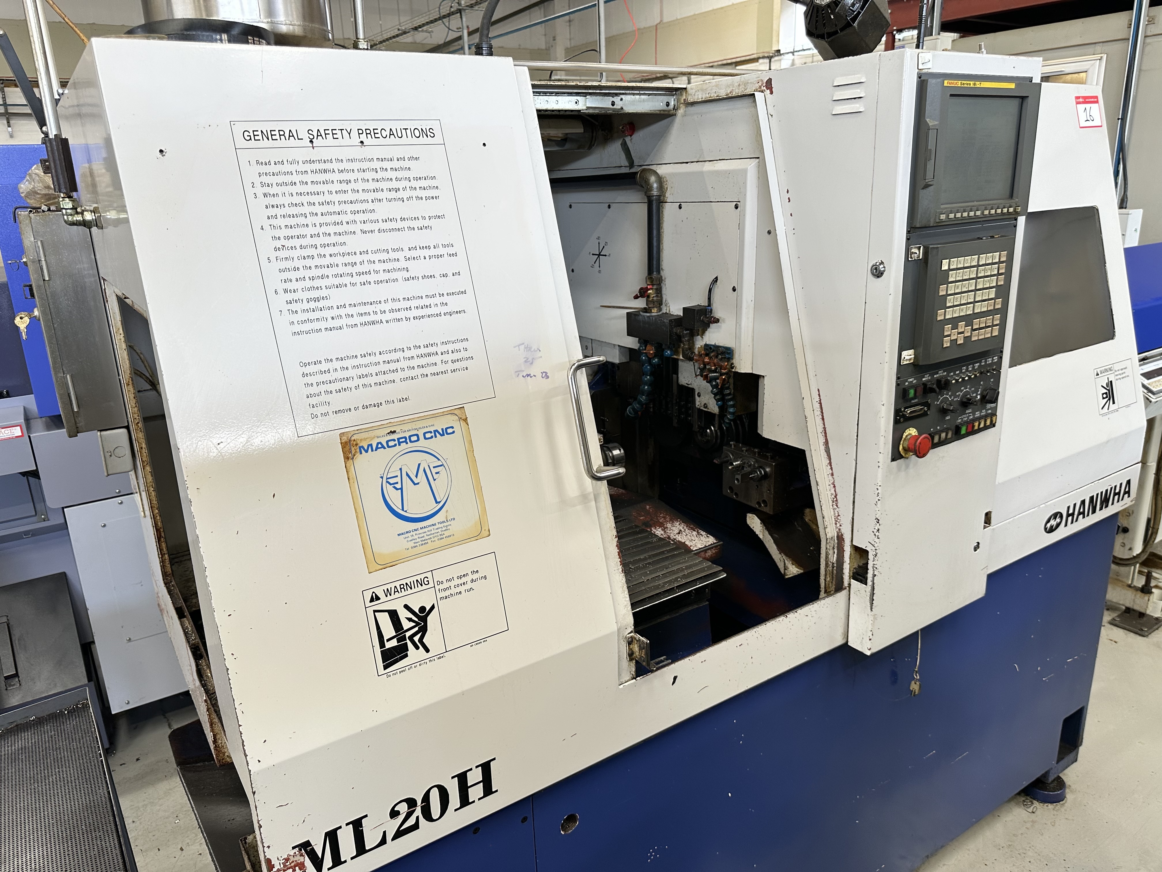 Hanwha ML20H Sliding Head Lathe 6 Axis with Fanuc Series18i-T CNC Control (2001)