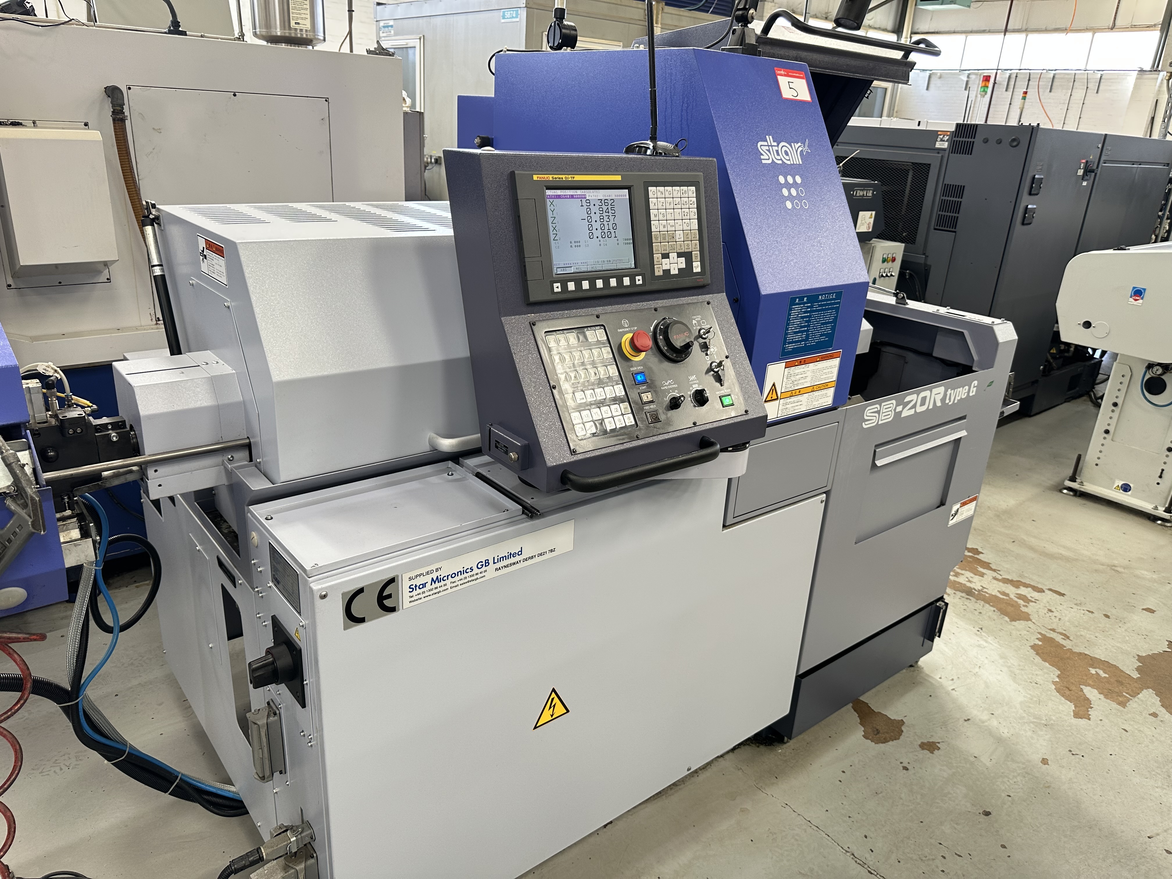 Star SB-20R Type G CNC Sliding Head Lathe with Fanuc Series Oi-TF CNC Control (2020)