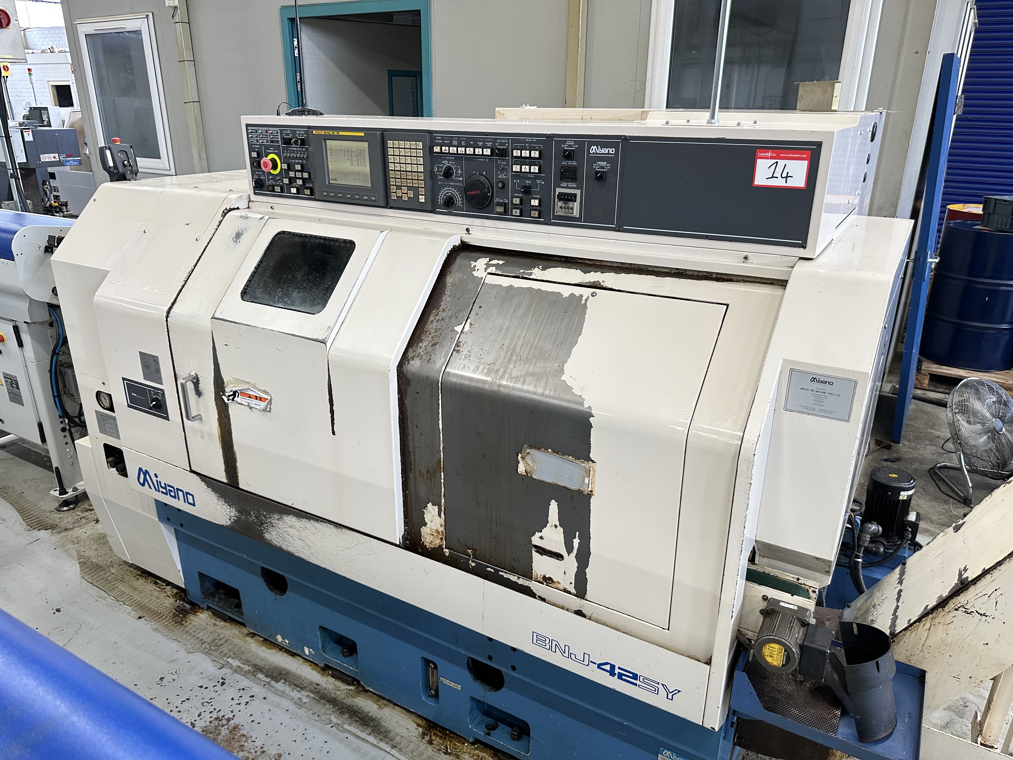 Miyano BNJ-42SY Fixed Headstock Lathe 7 Axis with Fanuc 18i-TB CNC Control. (2006)