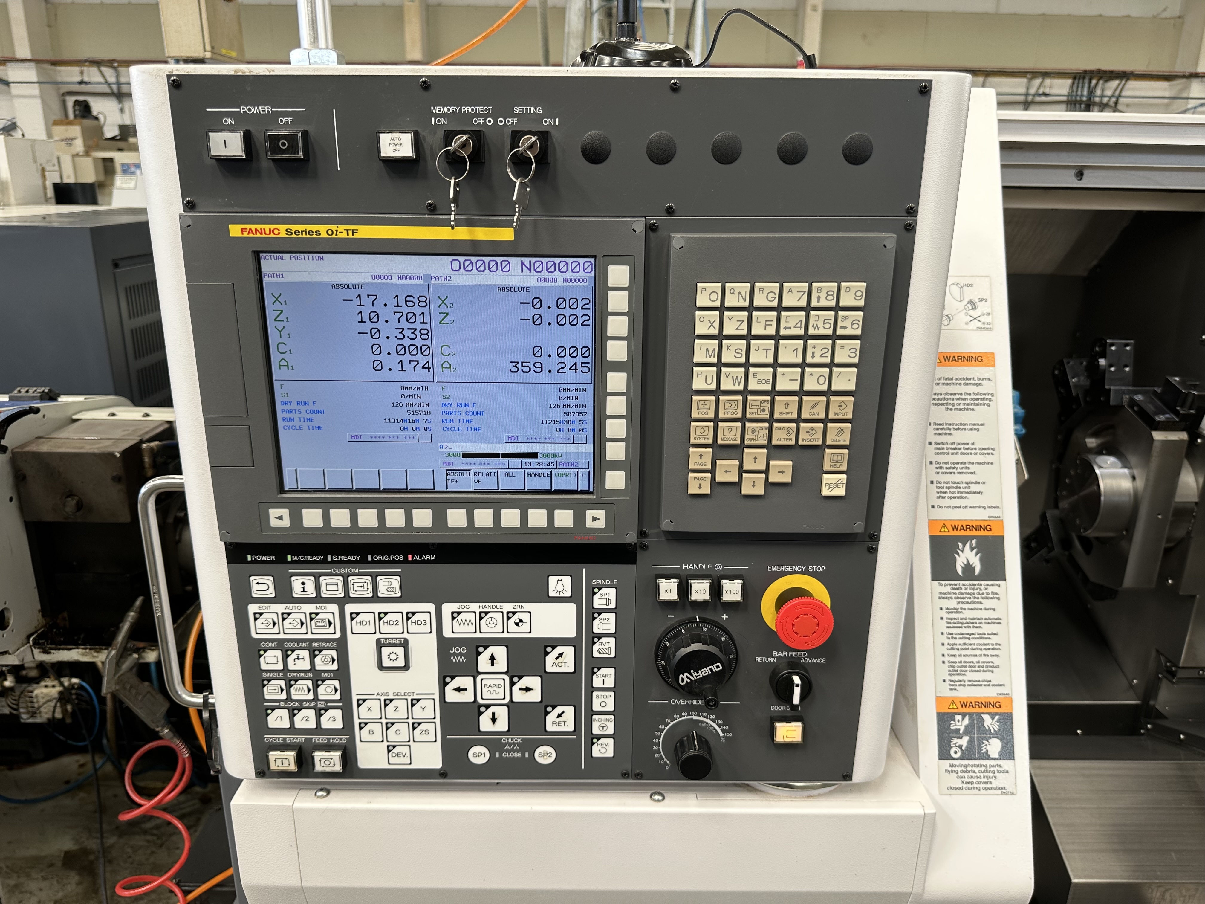 Citizen Miyano BNJ-51SY6 5 Axis Fixed Headstock Lathe with Fanuc Series Oi-TF CNC Control (2021)