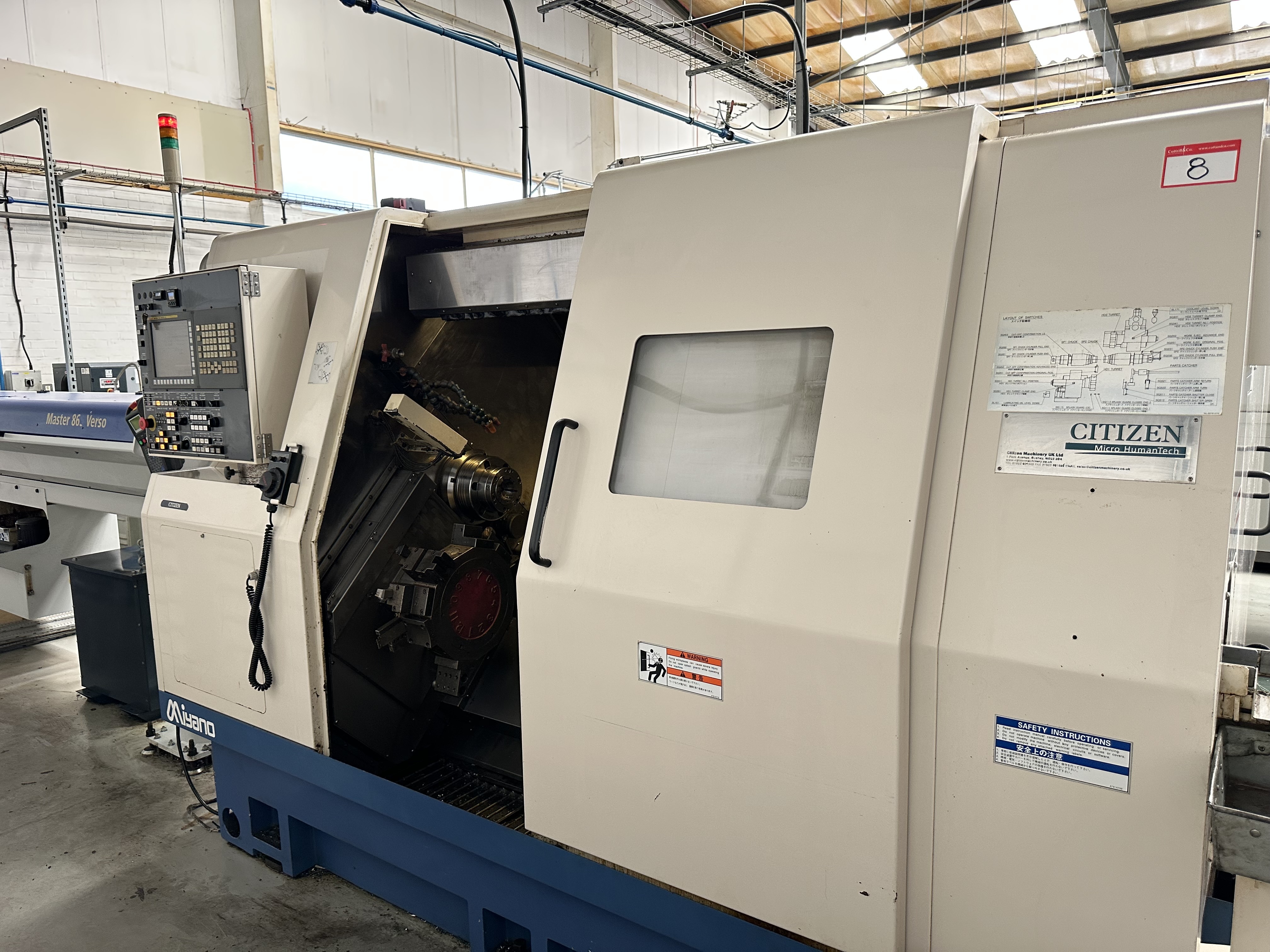 Citizen Miyano ABX-64SY Fixed Headstock Lathe 9 Axis Machine with Fanuc Series 31i Model A CNC Control (2011)