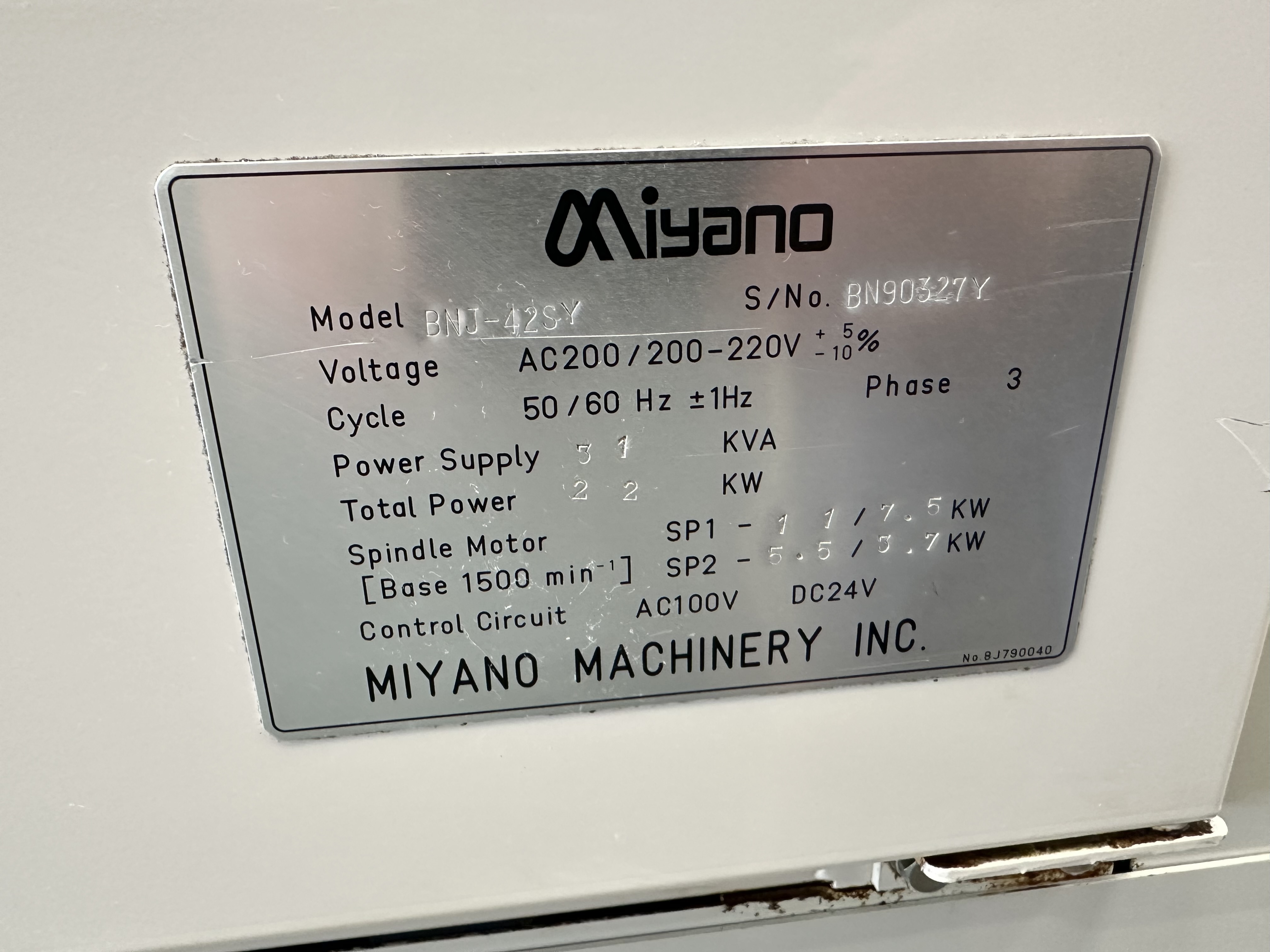 Miyano BNJ-42SY Fixed Headstock Lathe 7 Axis with Fanuc 18i-TB CNC Control. (2006)