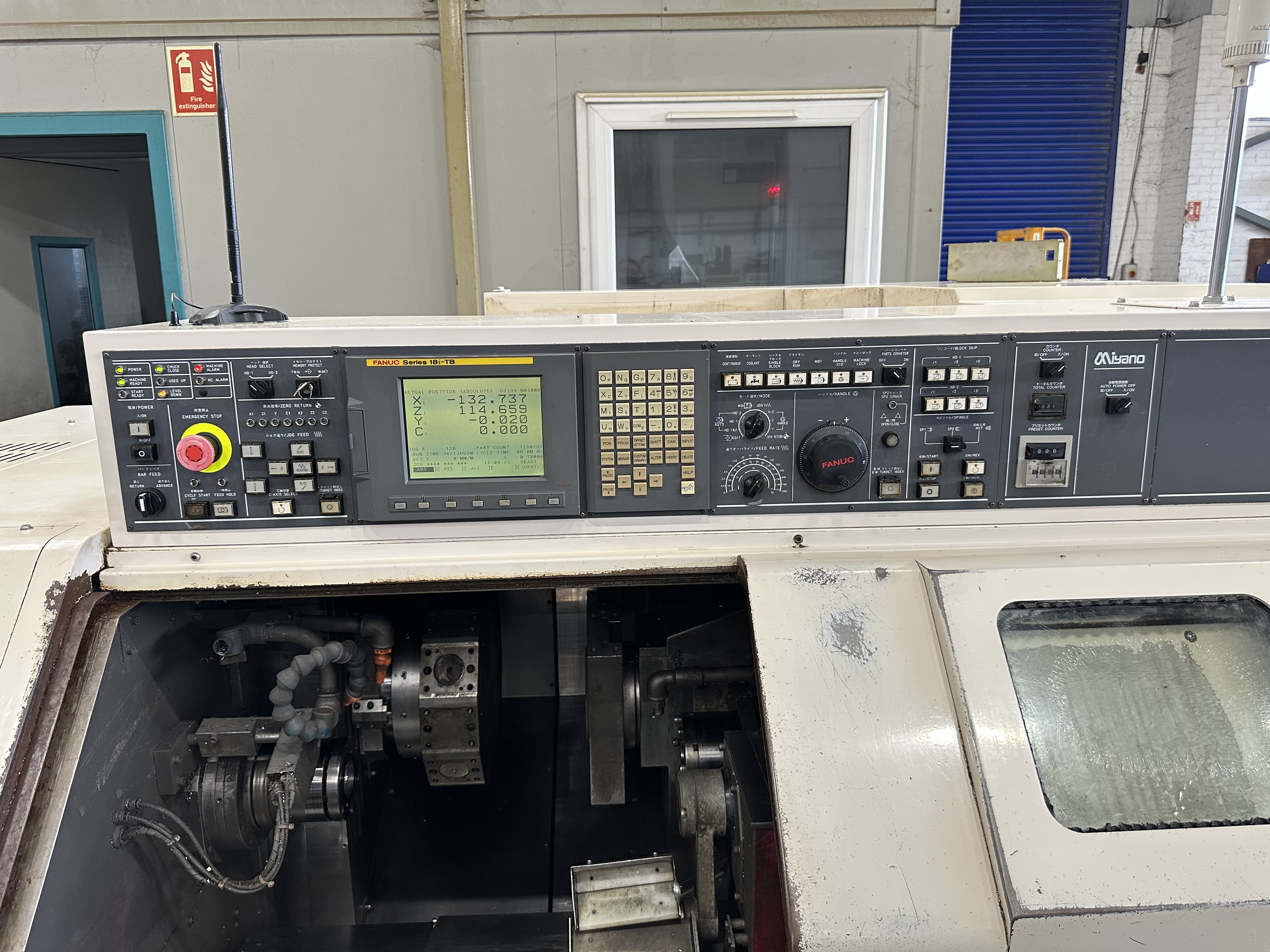Miyano BNJ-42SY Fixed Headstock Lathe 7 Axis with Fanuc 18i-TB CNC Control. (2006)