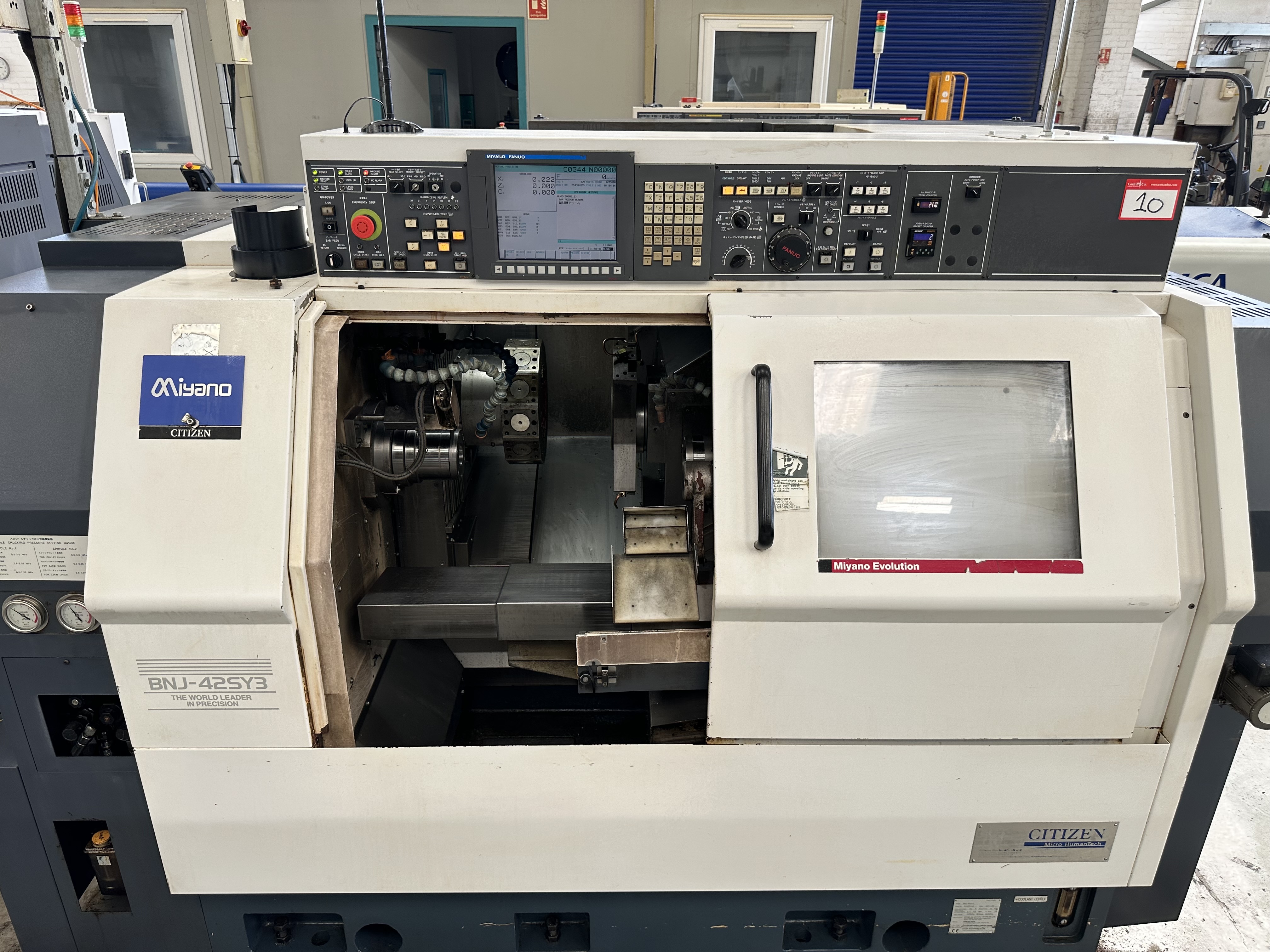 Citizen Miyano BNJ-42SY3 Fixed Headstock Lathe 7 Axis Machine with Fanuc Series Oi-TD2 CNC Control (2011)