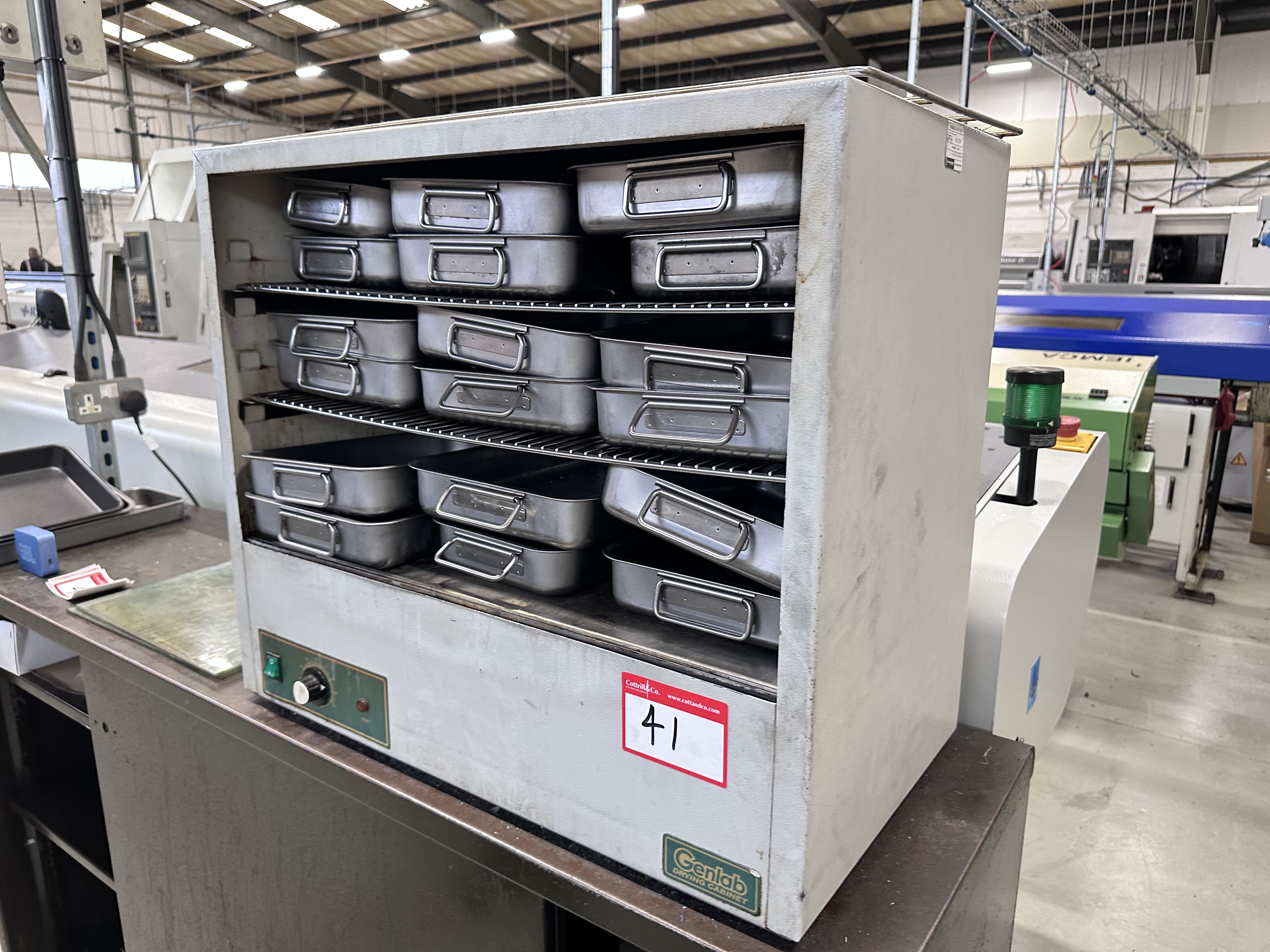 Genlab 3 Shelf Drying Cabinet, Timer with Steel Trays