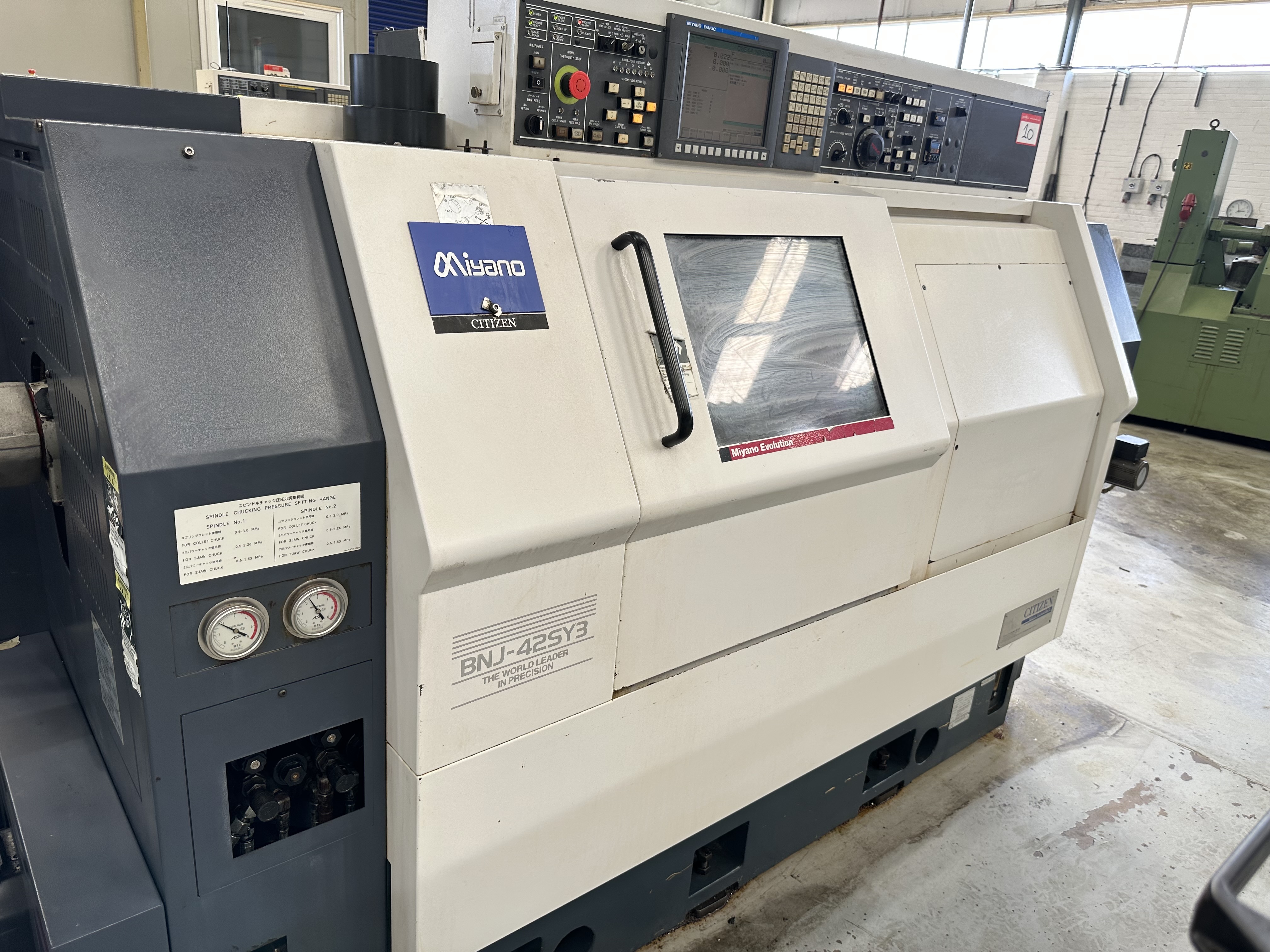 Citizen Miyano BNJ-42SY3 Fixed Headstock Lathe 7 Axis Machine with Fanuc Series Oi-TD2 CNC Control (2011)
