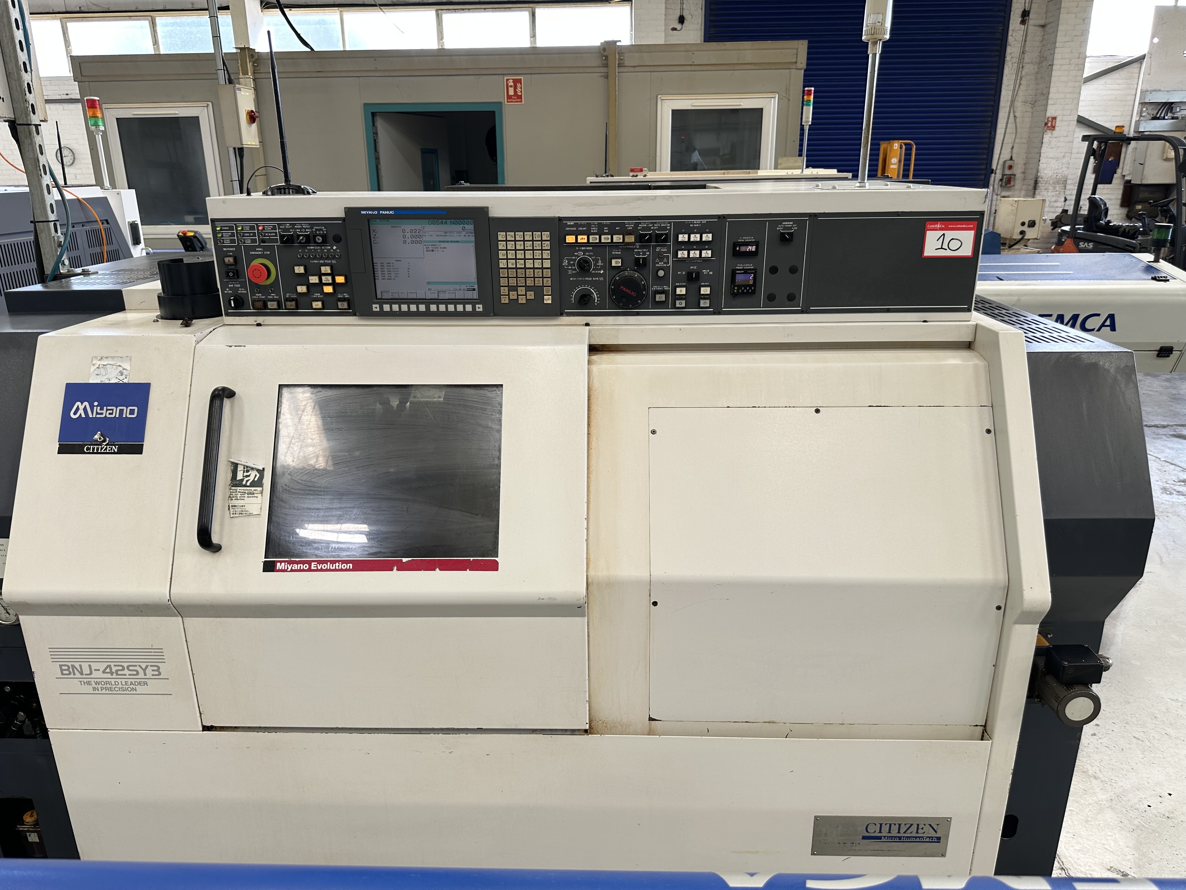 Citizen Miyano BNJ-42SY3 Fixed Headstock Lathe 7 Axis Machine with Fanuc Series Oi-TD2 CNC Control (2011)