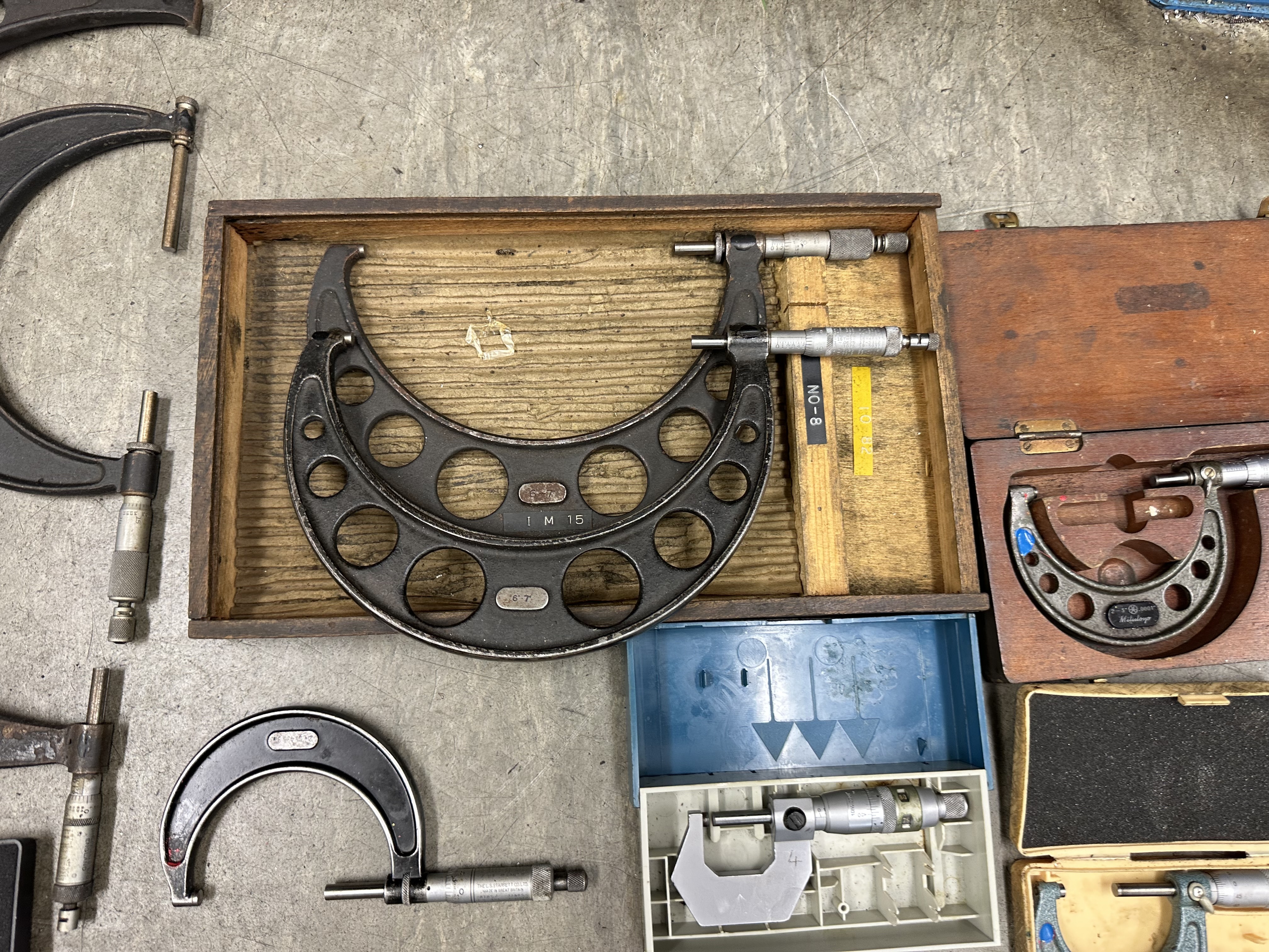 Box of Various Micrometers