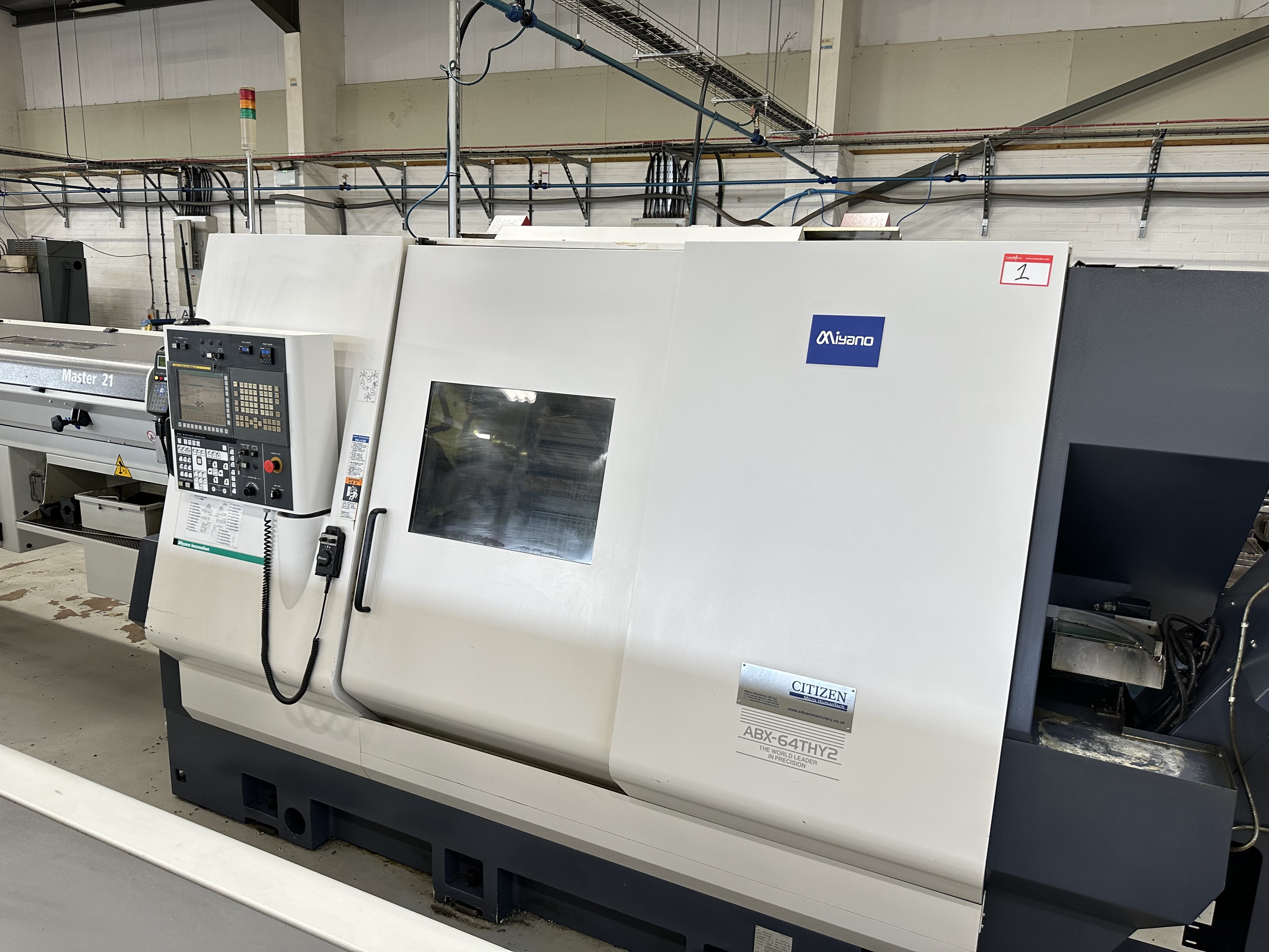 Miyano ABX-64THY2 Twin Spindle Fixed Head Stock Lathe with Fanuc Series 31i Model B CNC Control (2014)