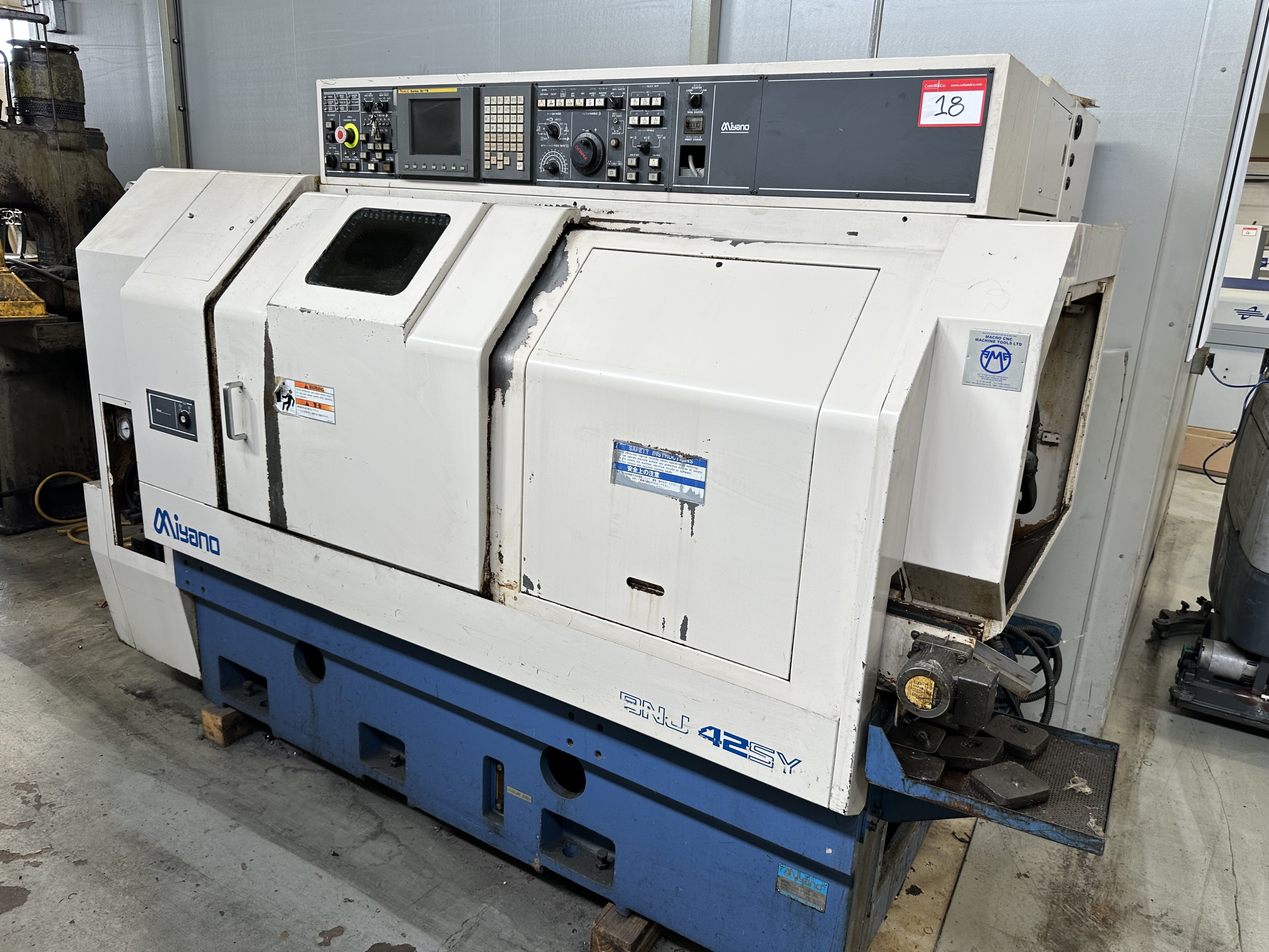 Miyano BNJ42SY Fixed Headstock Lathe 6 Axis with Fanuc Series 18i-TB CNC Control (2005)