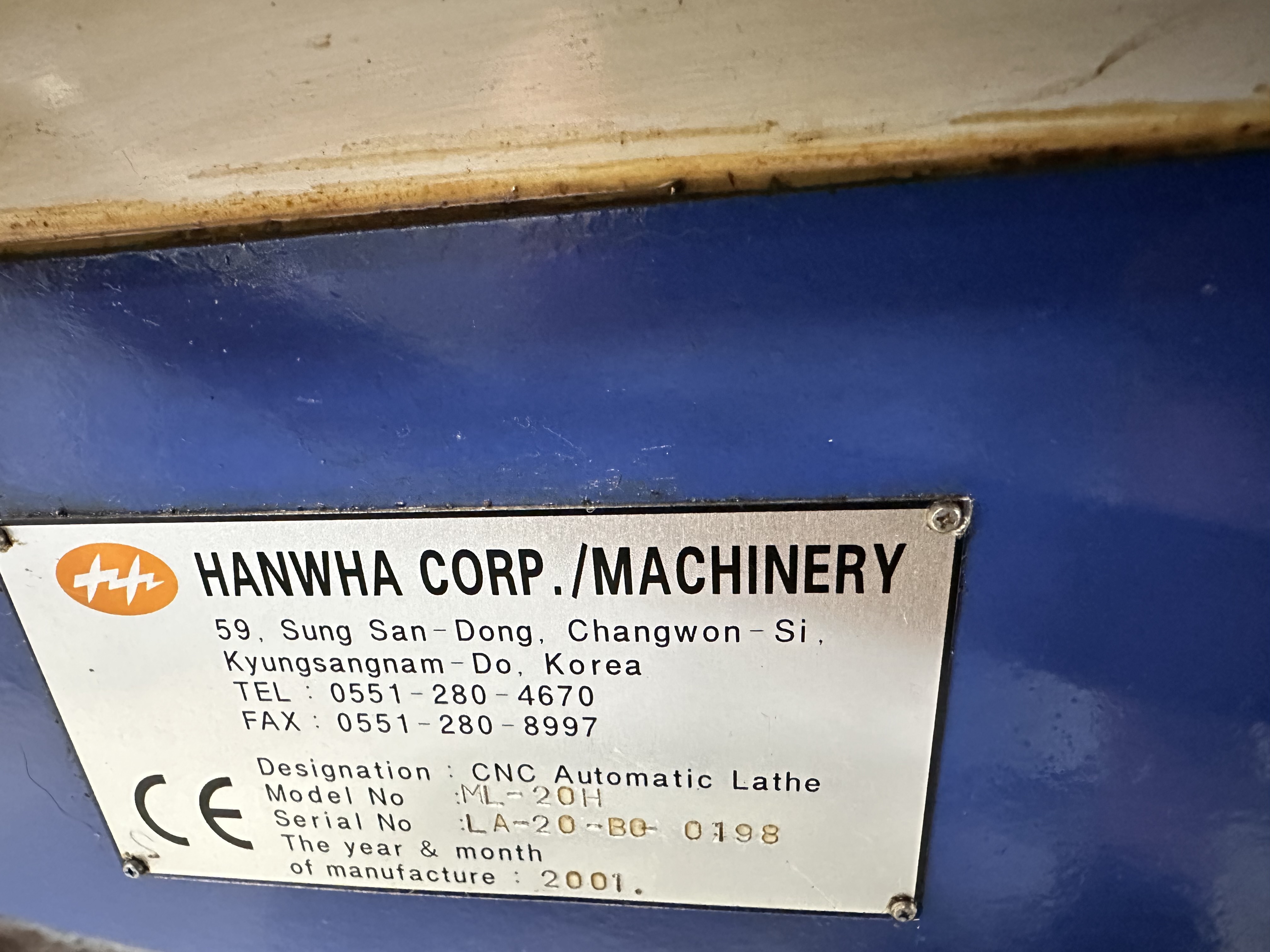 Hanwha ML20H Sliding Head Lathe 6 Axis with Fanuc Series18i-T CNC Control (2001)