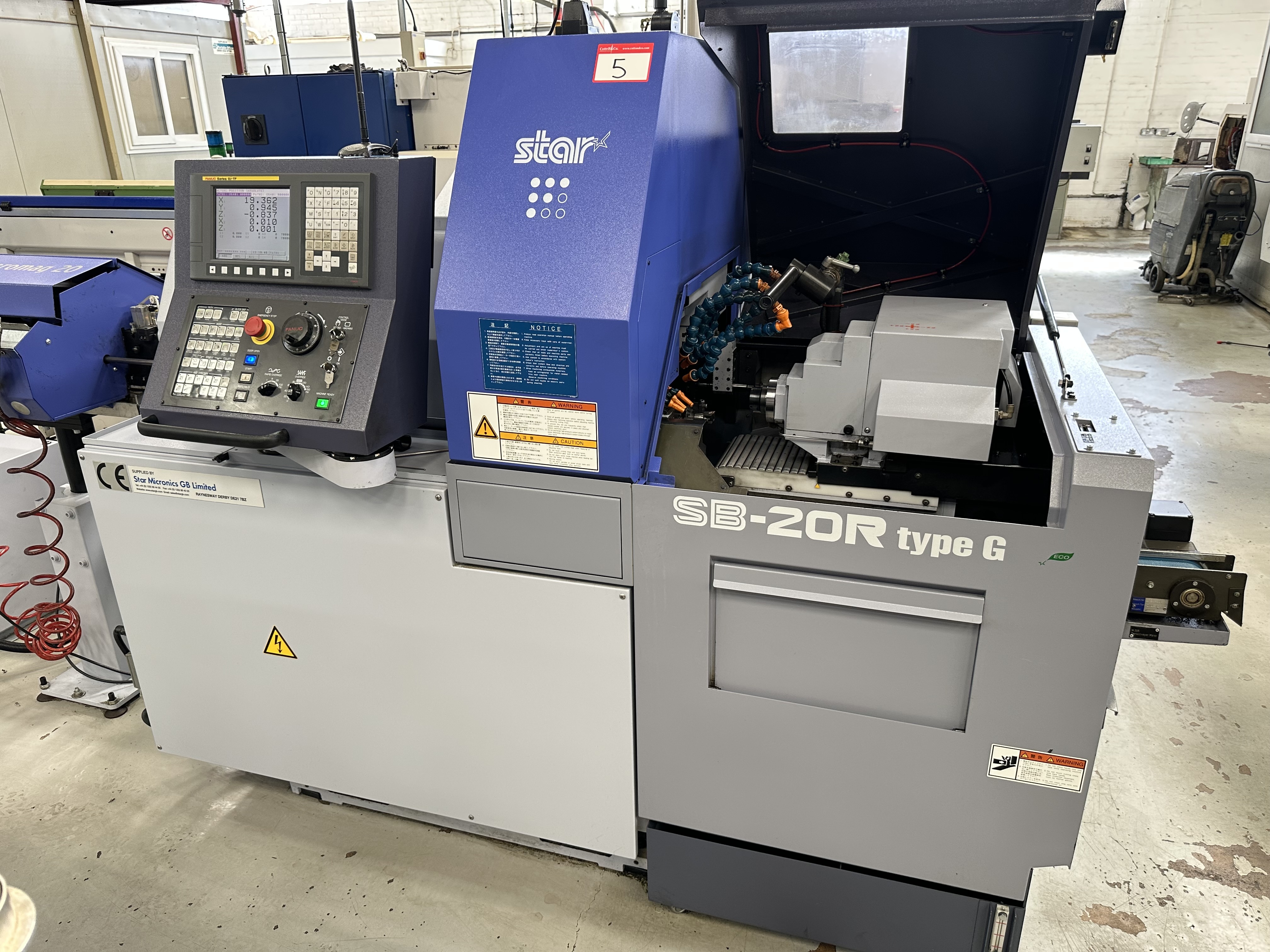 Star SB-20R Type G CNC Sliding Head Lathe with Fanuc Series Oi-TF CNC Control (2020)