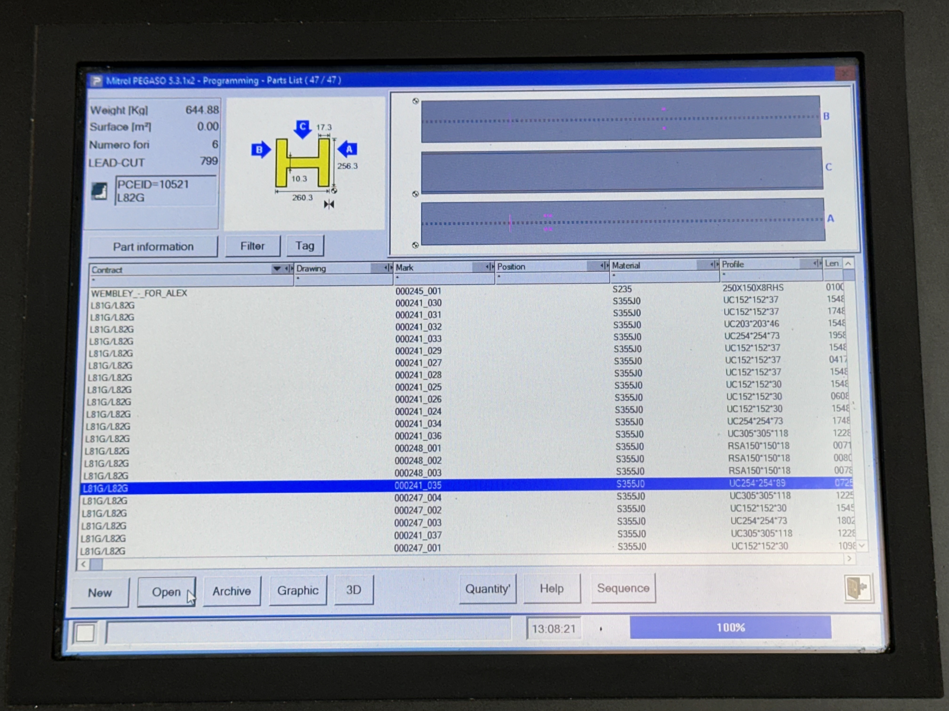 Ficep Excalibur 1201 EX Sectional Steel CNC Milling & Drilling Line (2024)