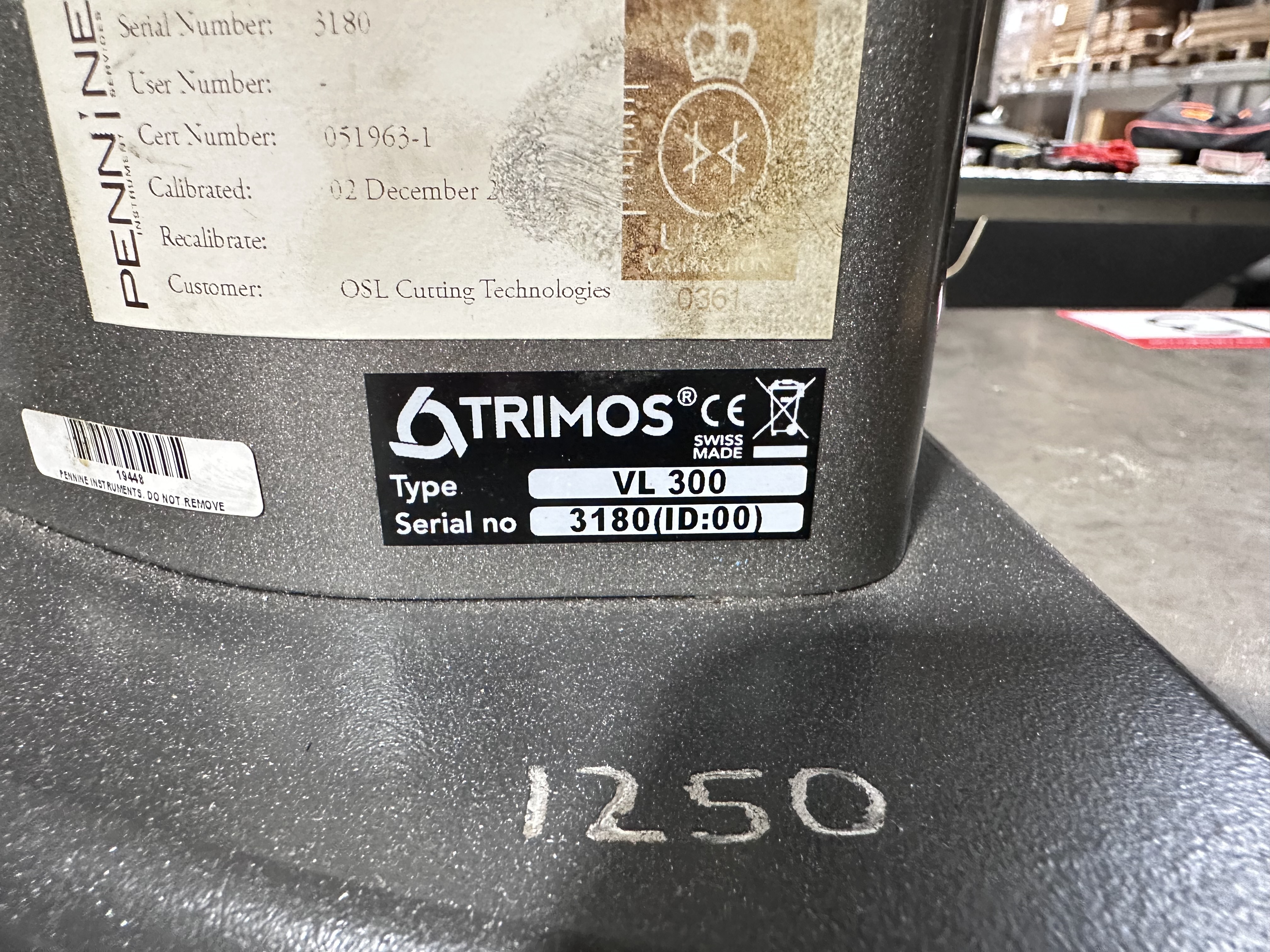Trimos VL300 Verrtical Height Gauge with Steel Table 