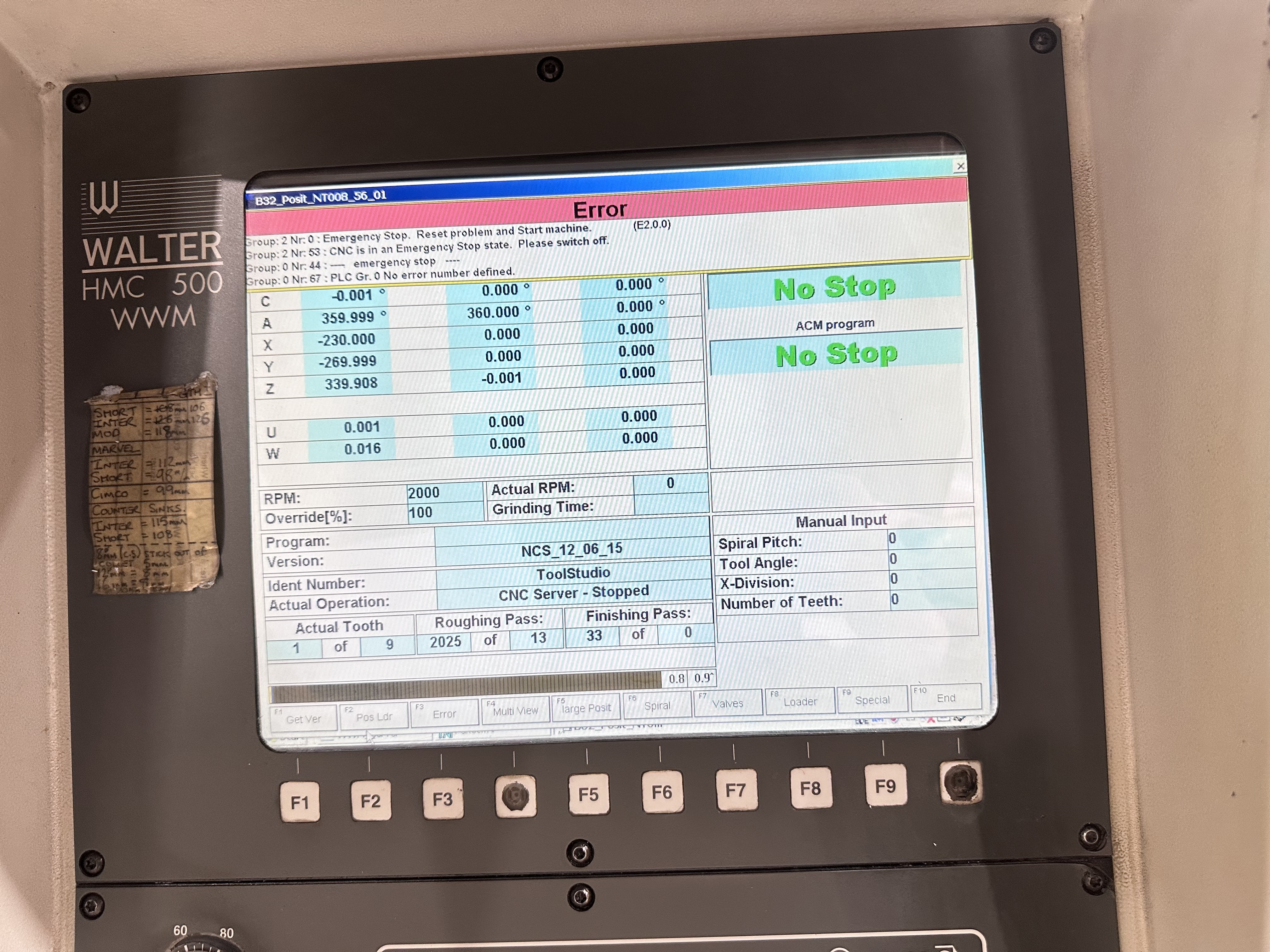 Walter Helitronic Power Production 5-Axis CNC Tool Grinder. (2000)
