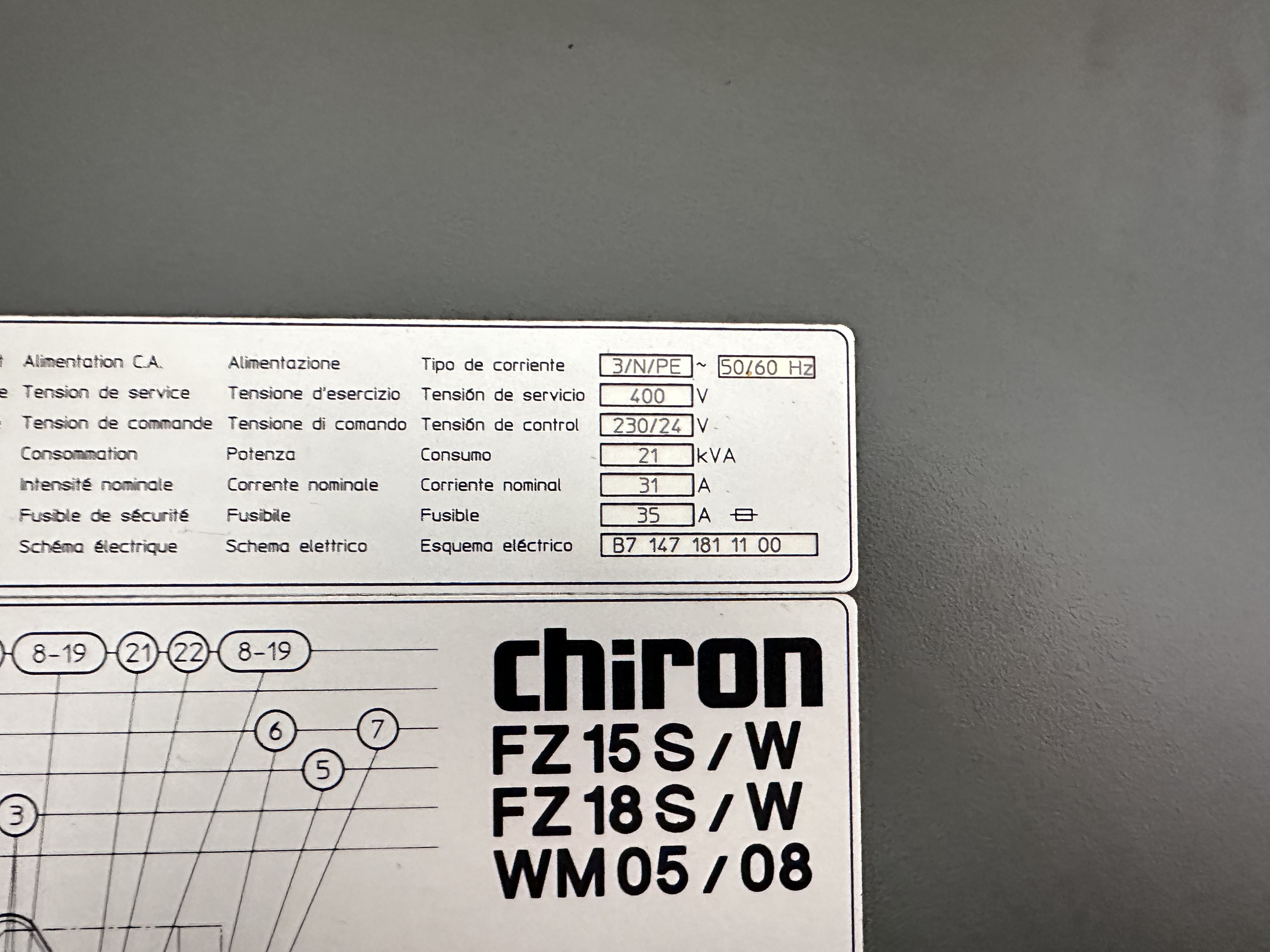 Chiron FZ 15 W High Speed Twin Pallet Vertical Machining Centre. (2002)