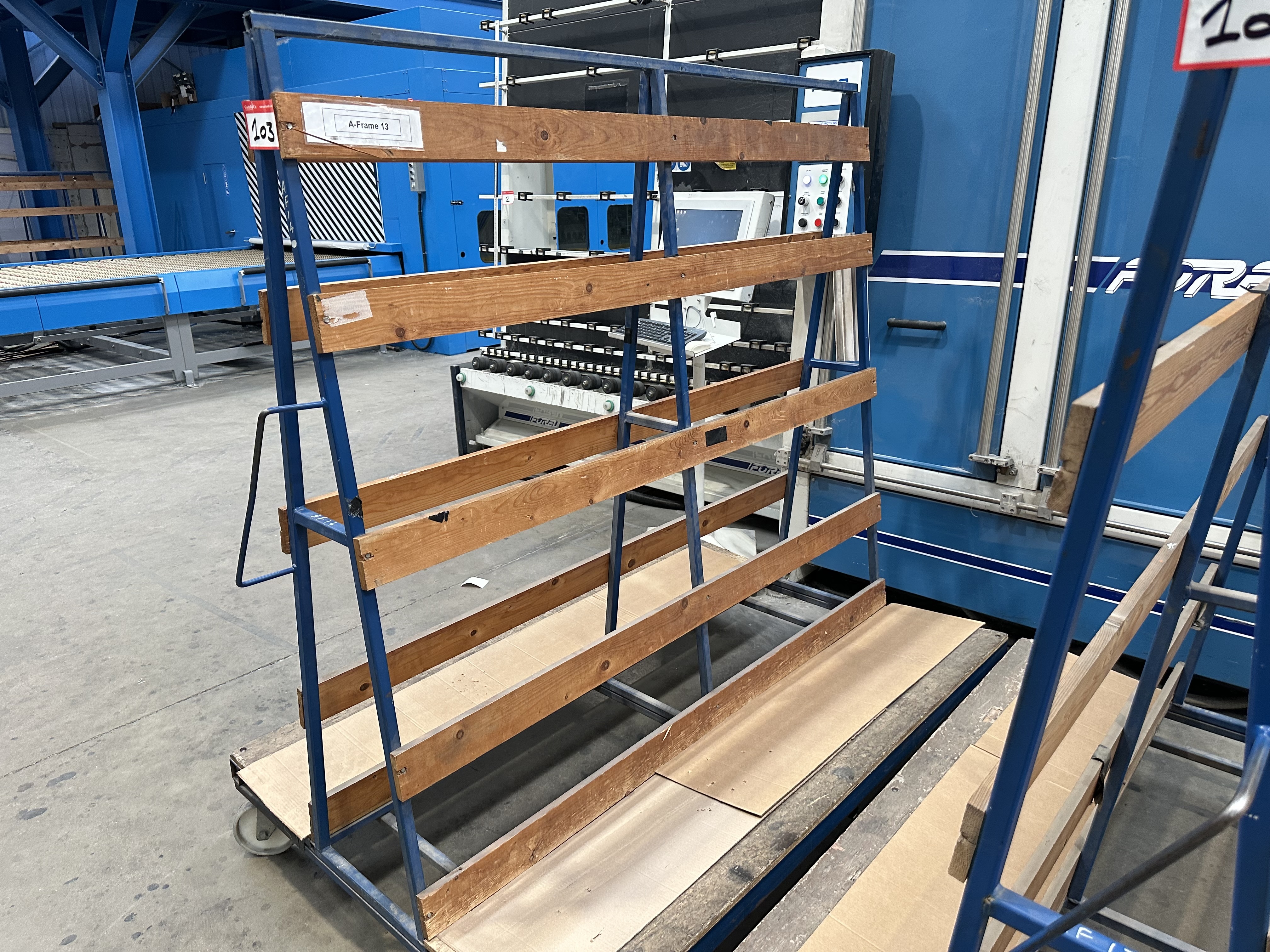 (Qty 2) x Double Sided A Frame Glass Storage Trolleys