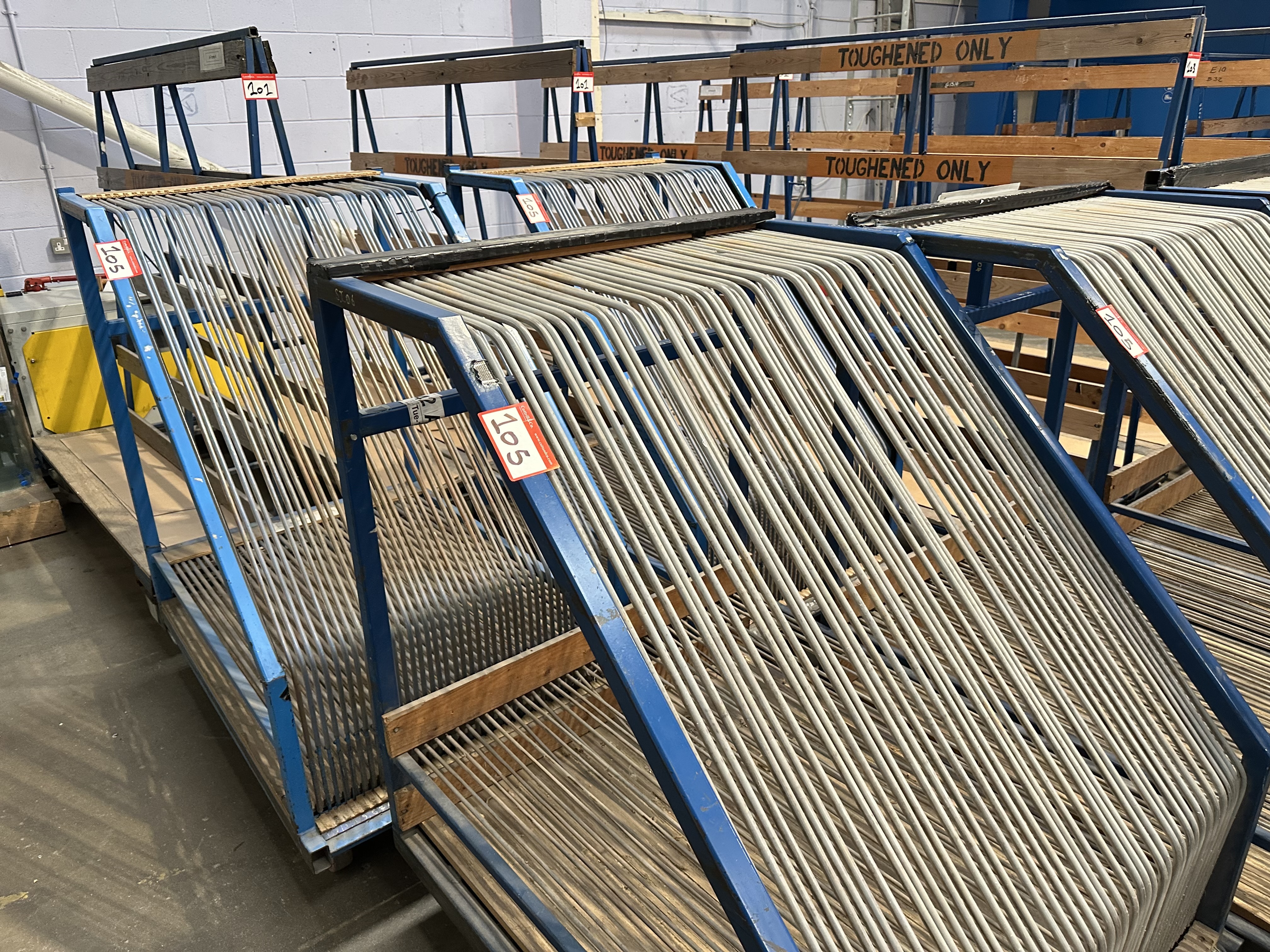 (Qty 4) - Glass Pane WIP Storage Trolleys
