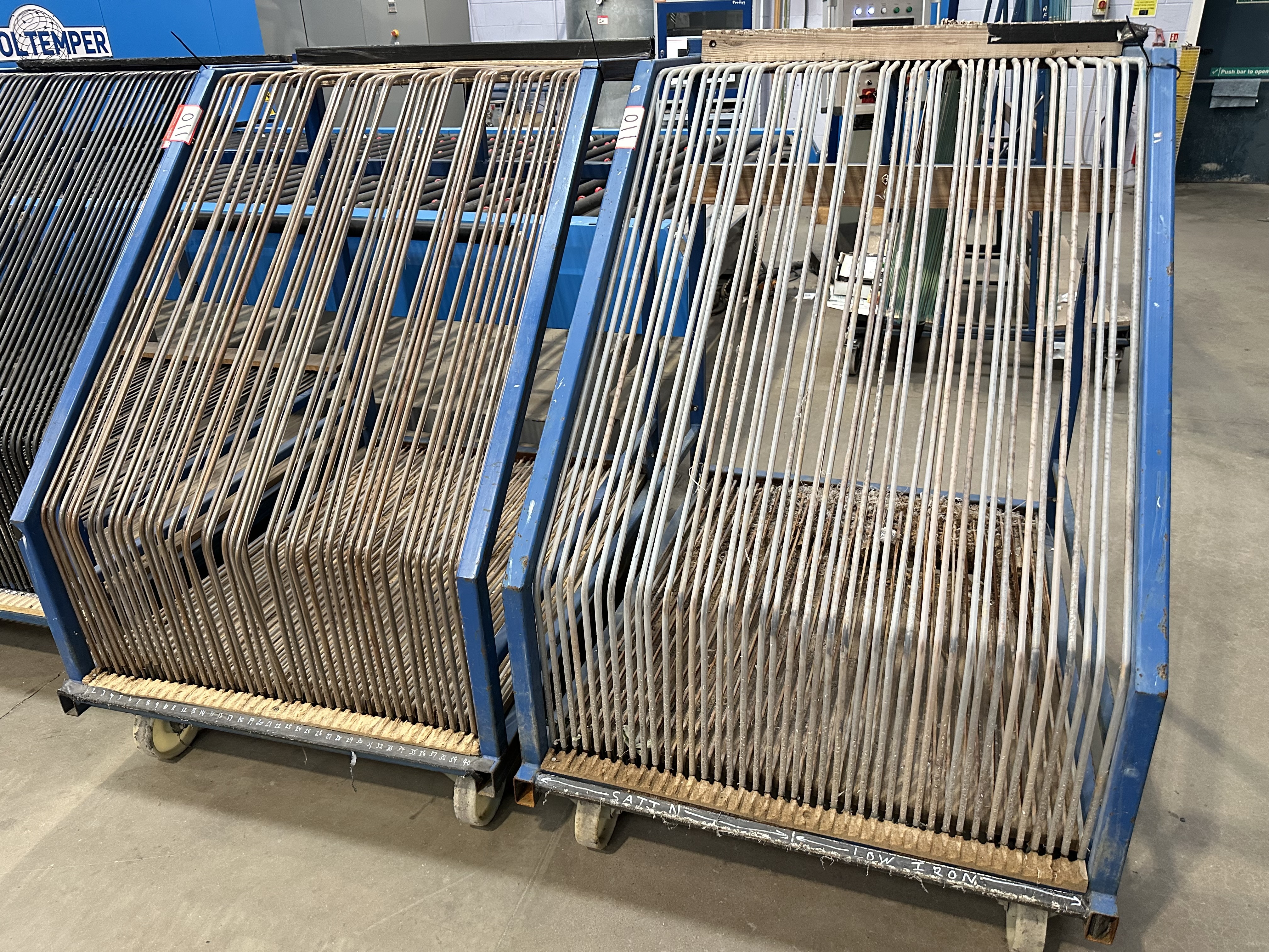 (Qty 2) - Glass Pane WIP Storage Trolleys