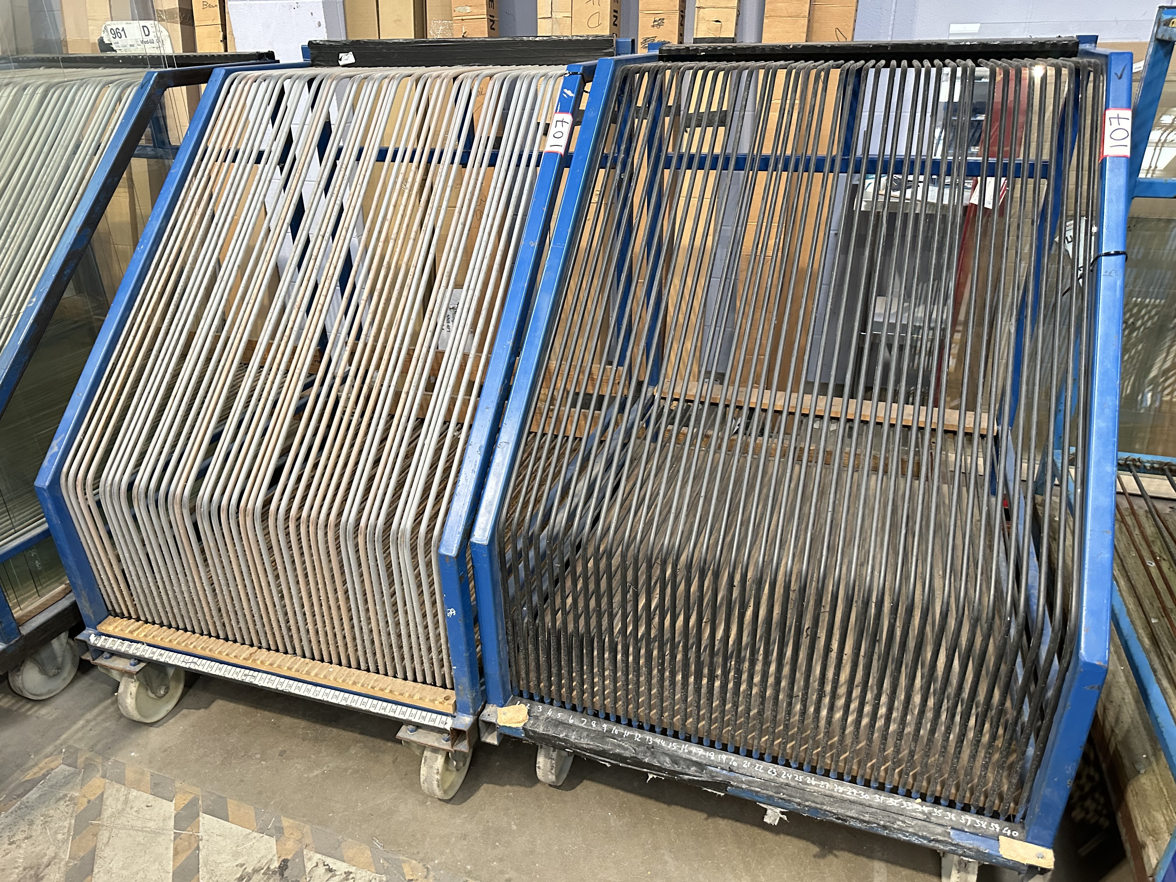(Qty 2) - Glass Pane WIP Storage Trolleys