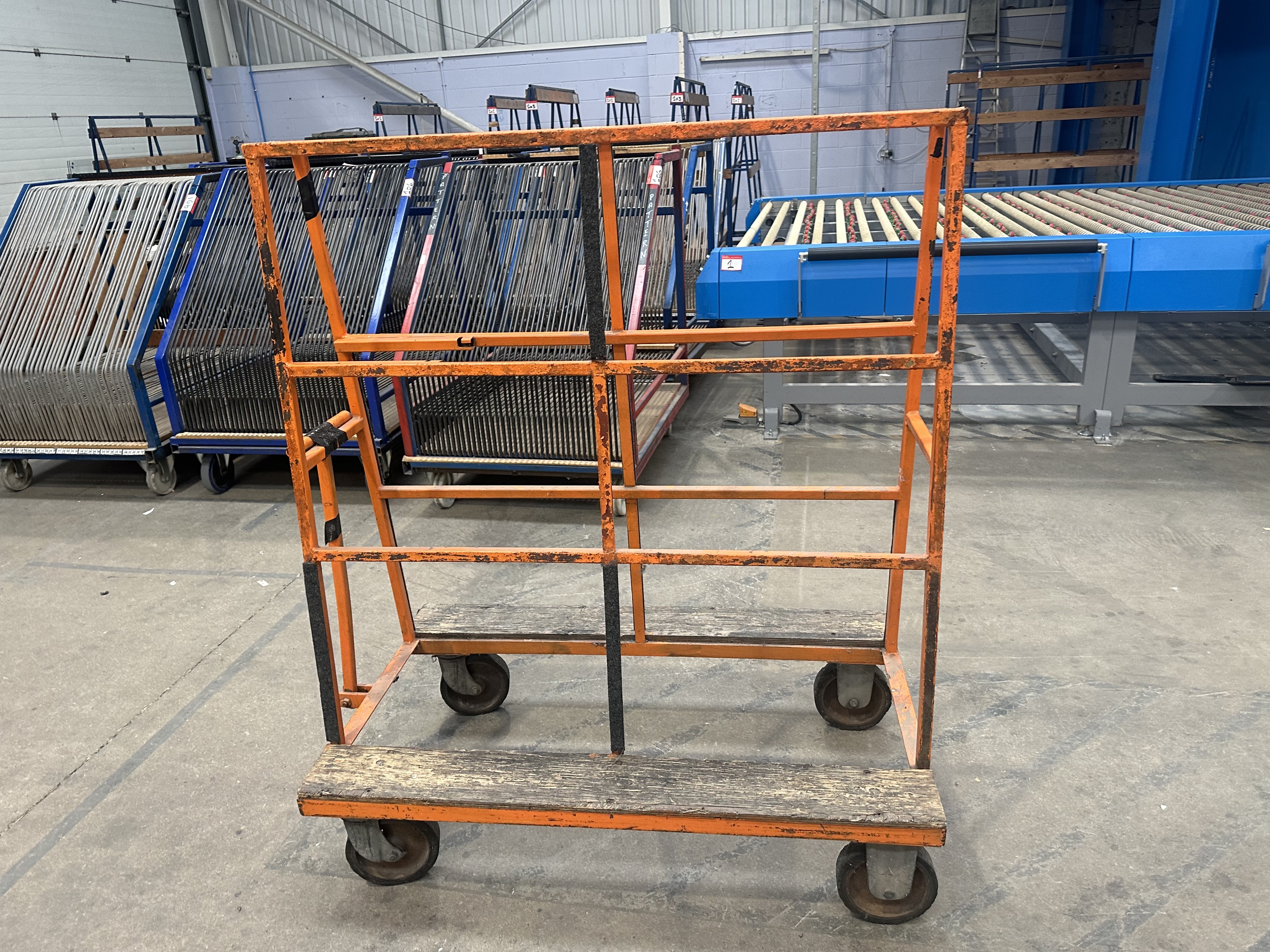 A Frame Glass Storage Mobile Trolley
