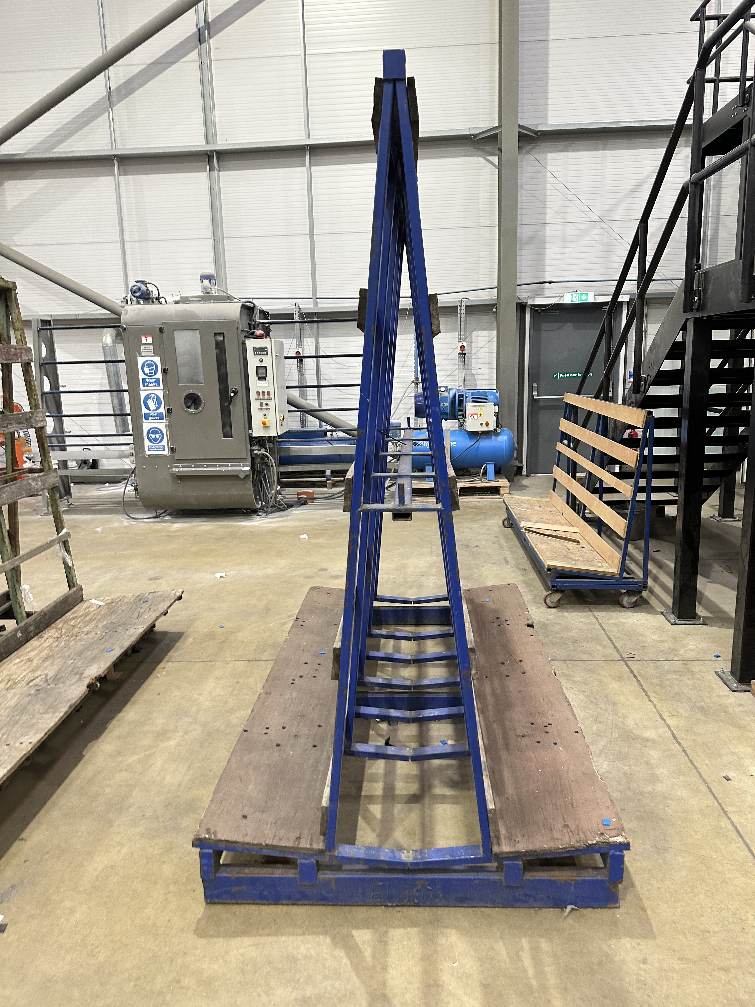 Double Sided A Frame Glass Storage Rack, Fork Lift Truck Slots