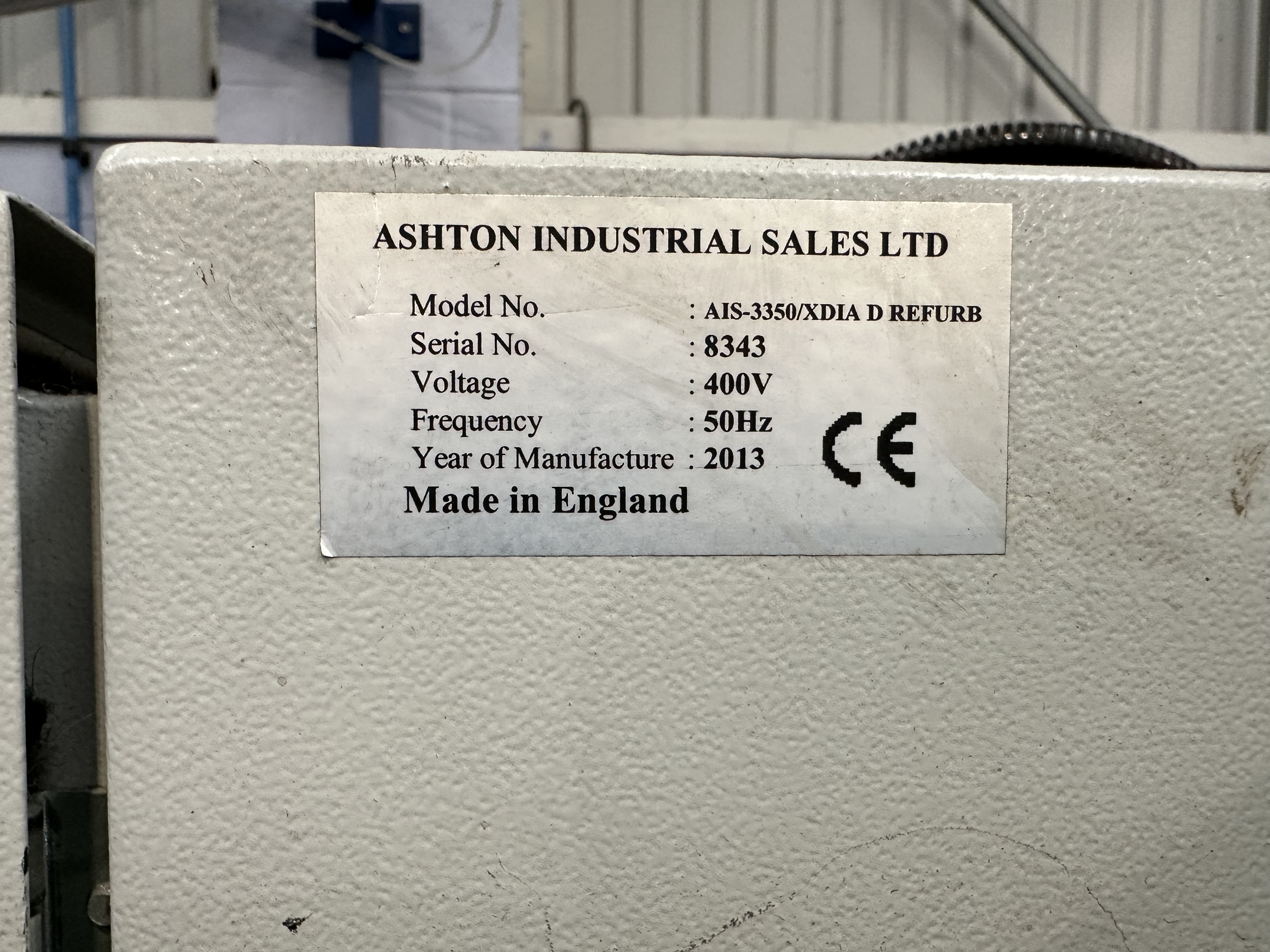 Ashton Industrial model AIS-3350/XDIA D Refurb Edge Detection Unit/Arriser (2013)