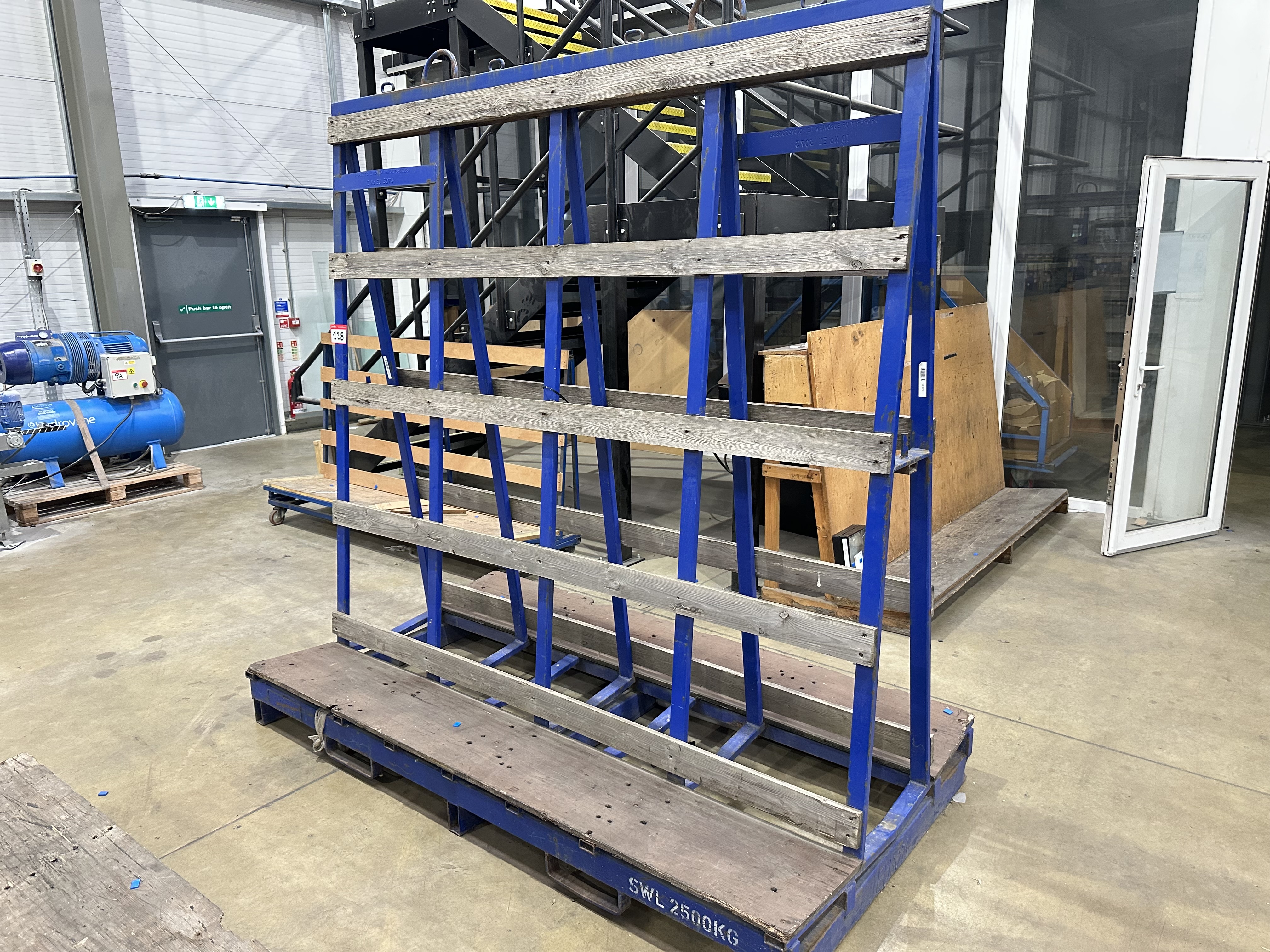 Double Sided A Frame Glass Storage Rack, Fork Lift Truck Slots