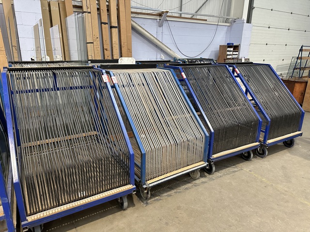 (Qty 4) - Glass Pane WIP Storage Trolleys
