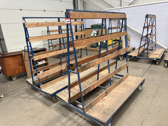 (Qty 2) x Double Sided A Frame Glass Storage Trolleys