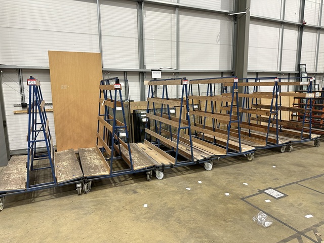 (Qty 6) x Double Sided A Frame Glass Storage Trolleys