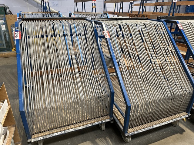 (Qty 4) - Glass Pane WIP Storage Trolleys