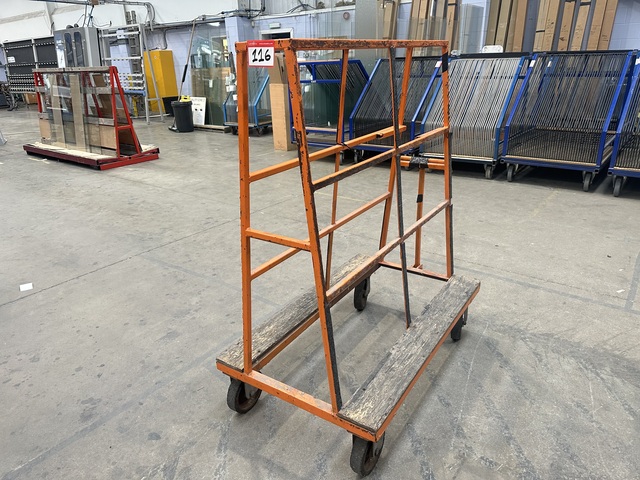 A Frame Glass Storage Mobile Trolley