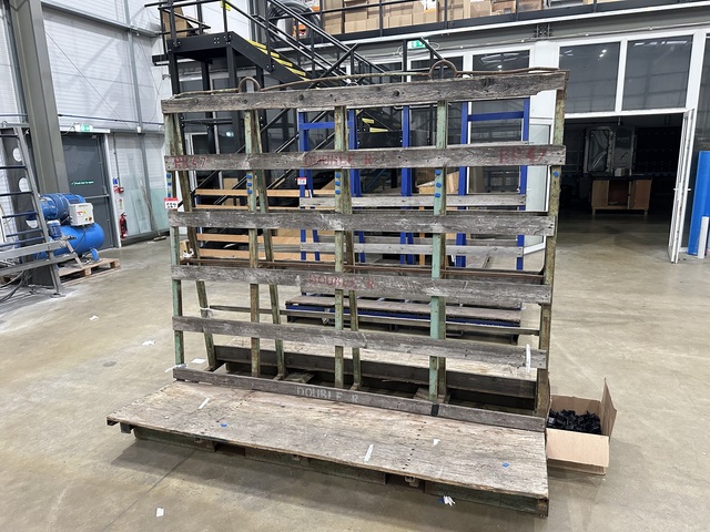 Double Sided A Frame Glass Storage Rack, Fork Lift Truck Slots