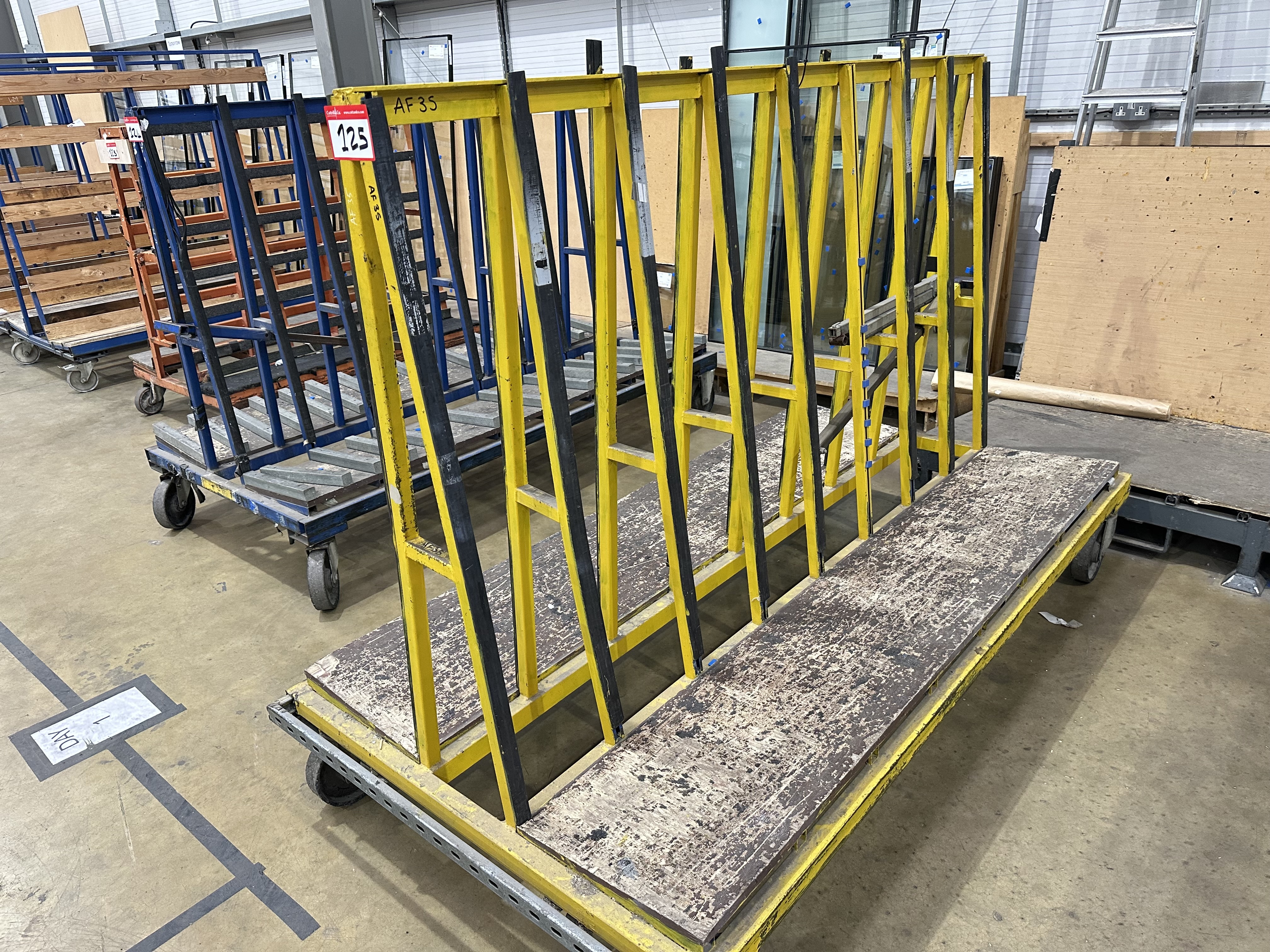 Double Sided A Frame Glass Storage Trolley