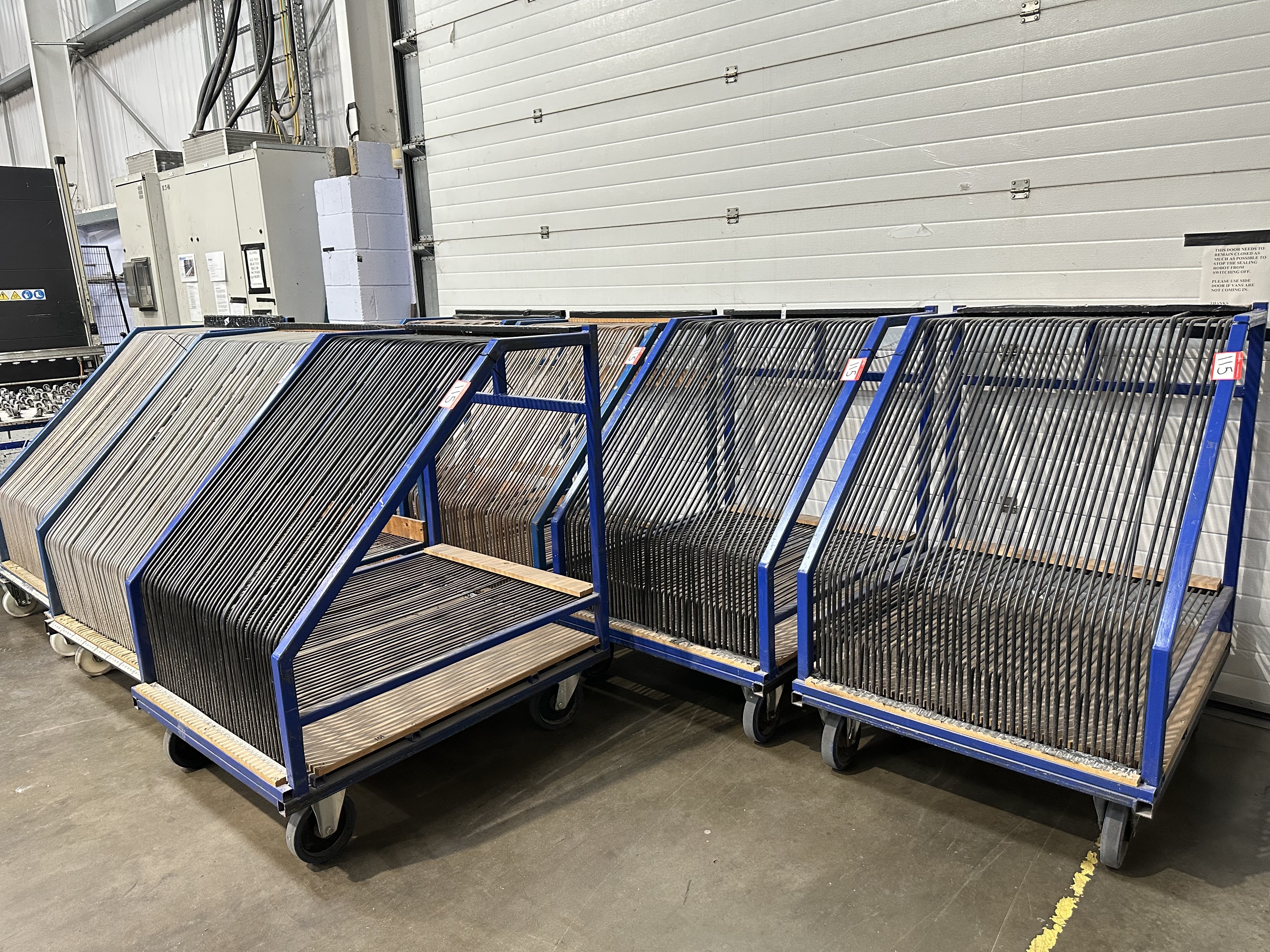 (Qty 6) - Glass Pane WIP Storage Trolleys