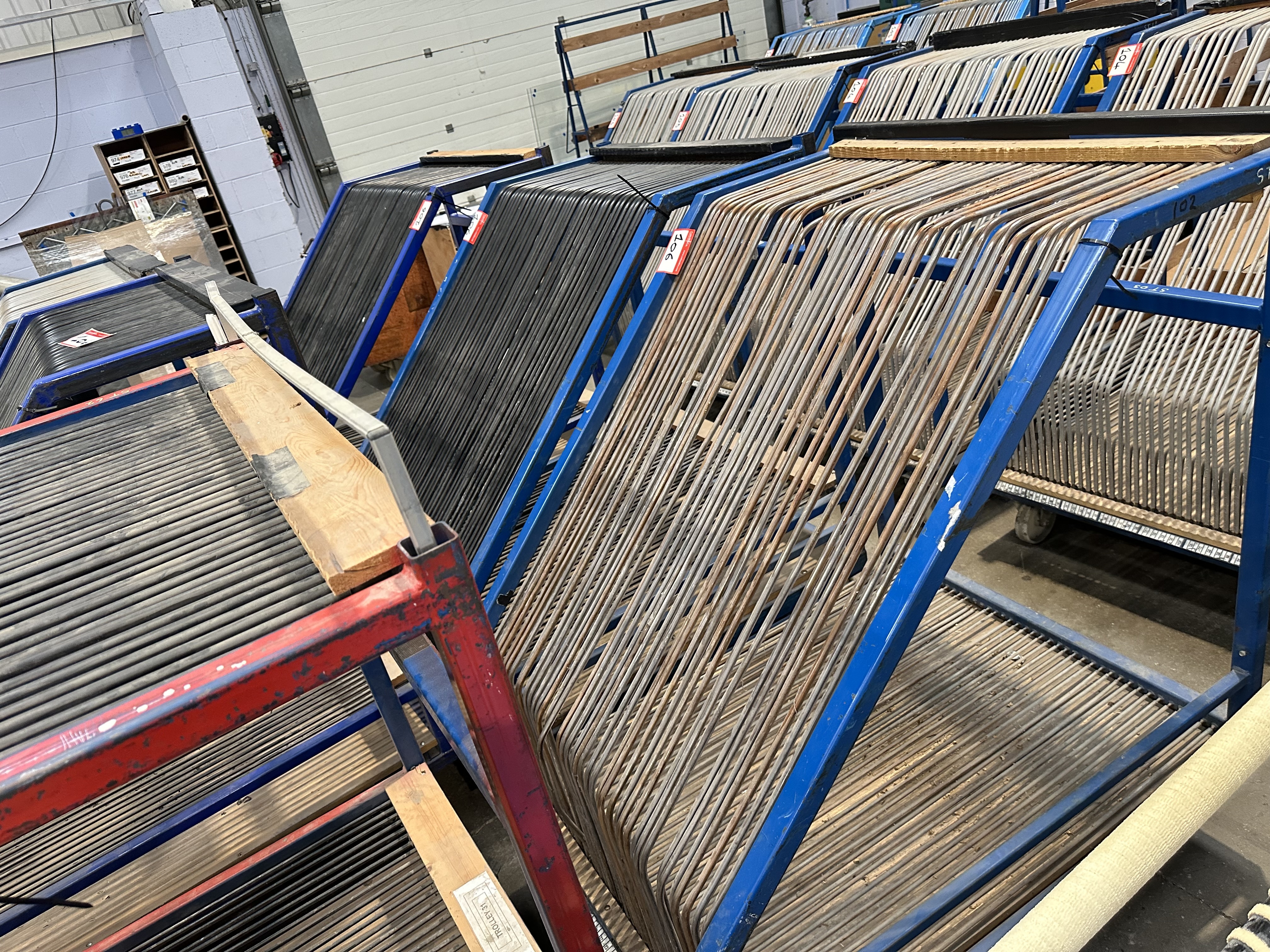 (Qty 6) - Glass Pane WIP Storage Trolleys