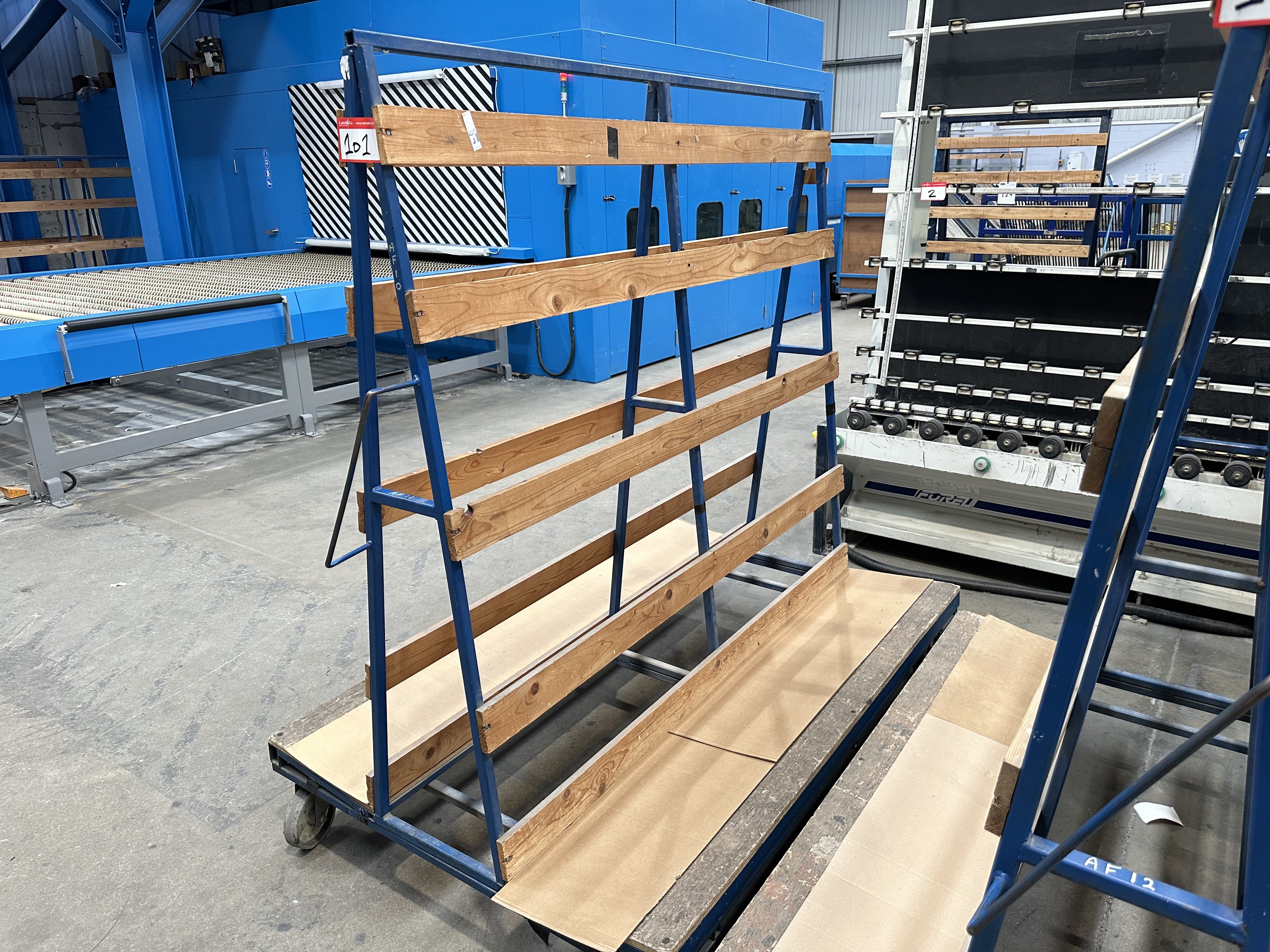 (Qty 4) x Double Sided A Frame Glass Storage Trolleys