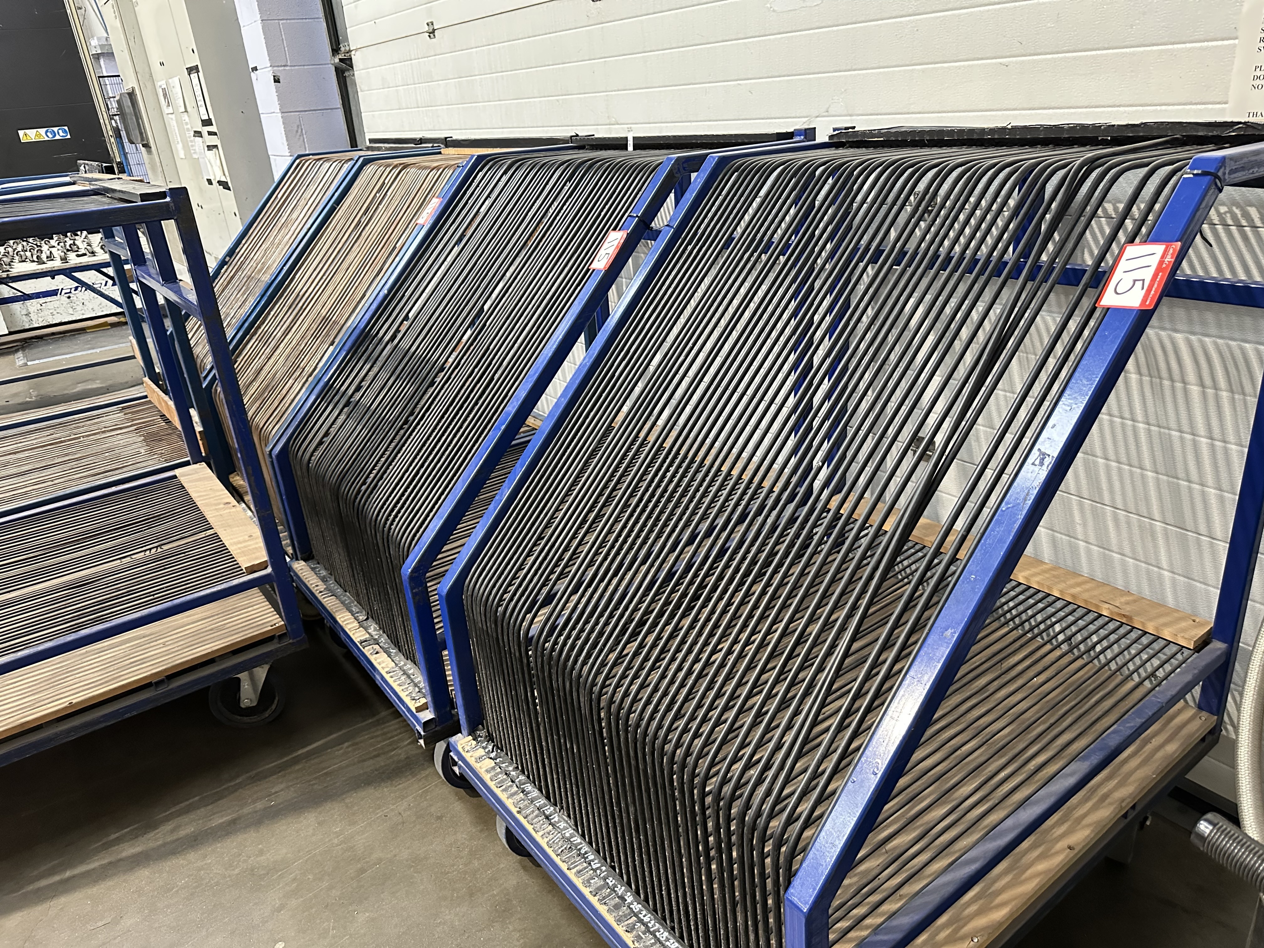 (Qty 6) - Glass Pane WIP Storage Trolleys