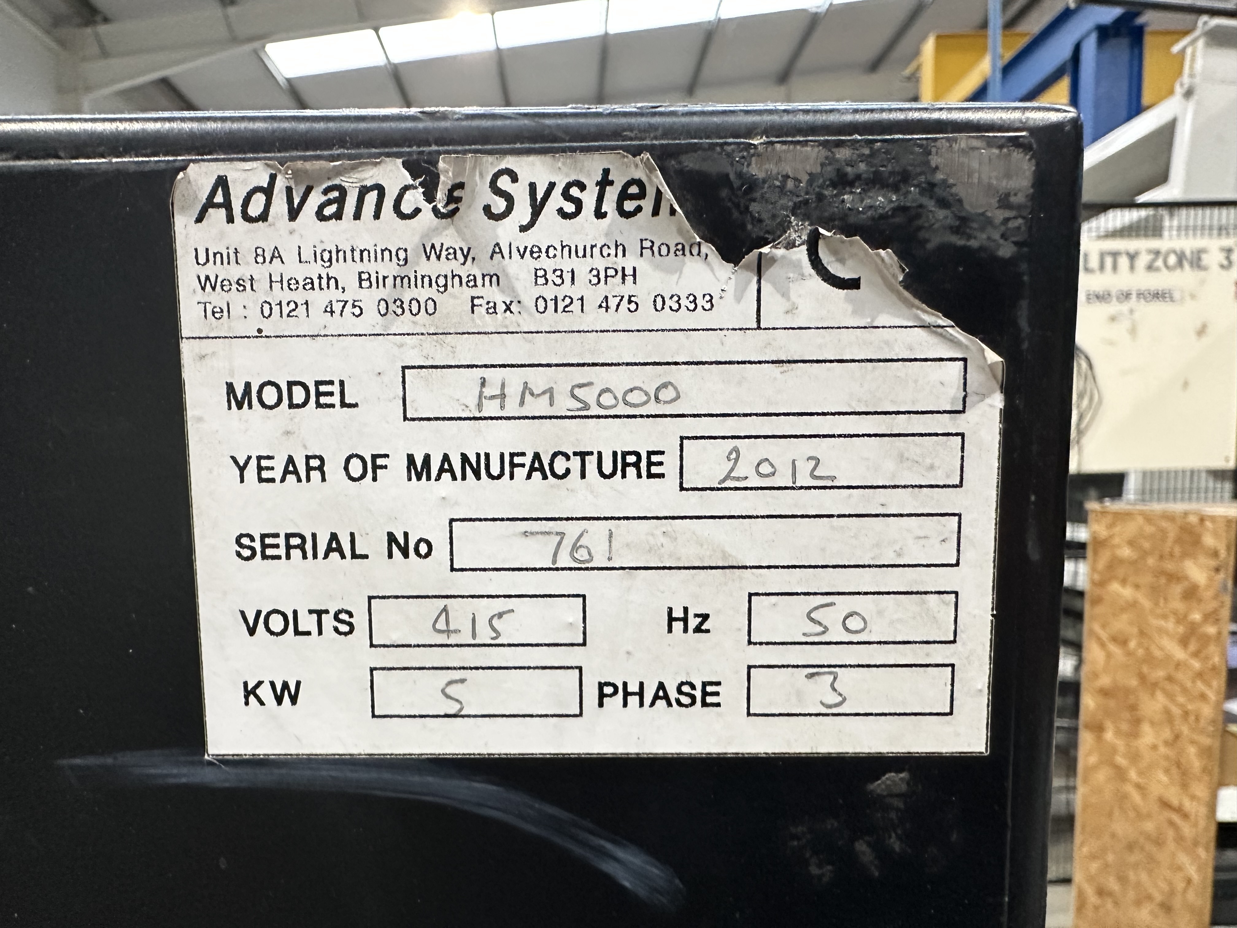 Advance Systems HM5000 Hot Melt Extruders (2012)