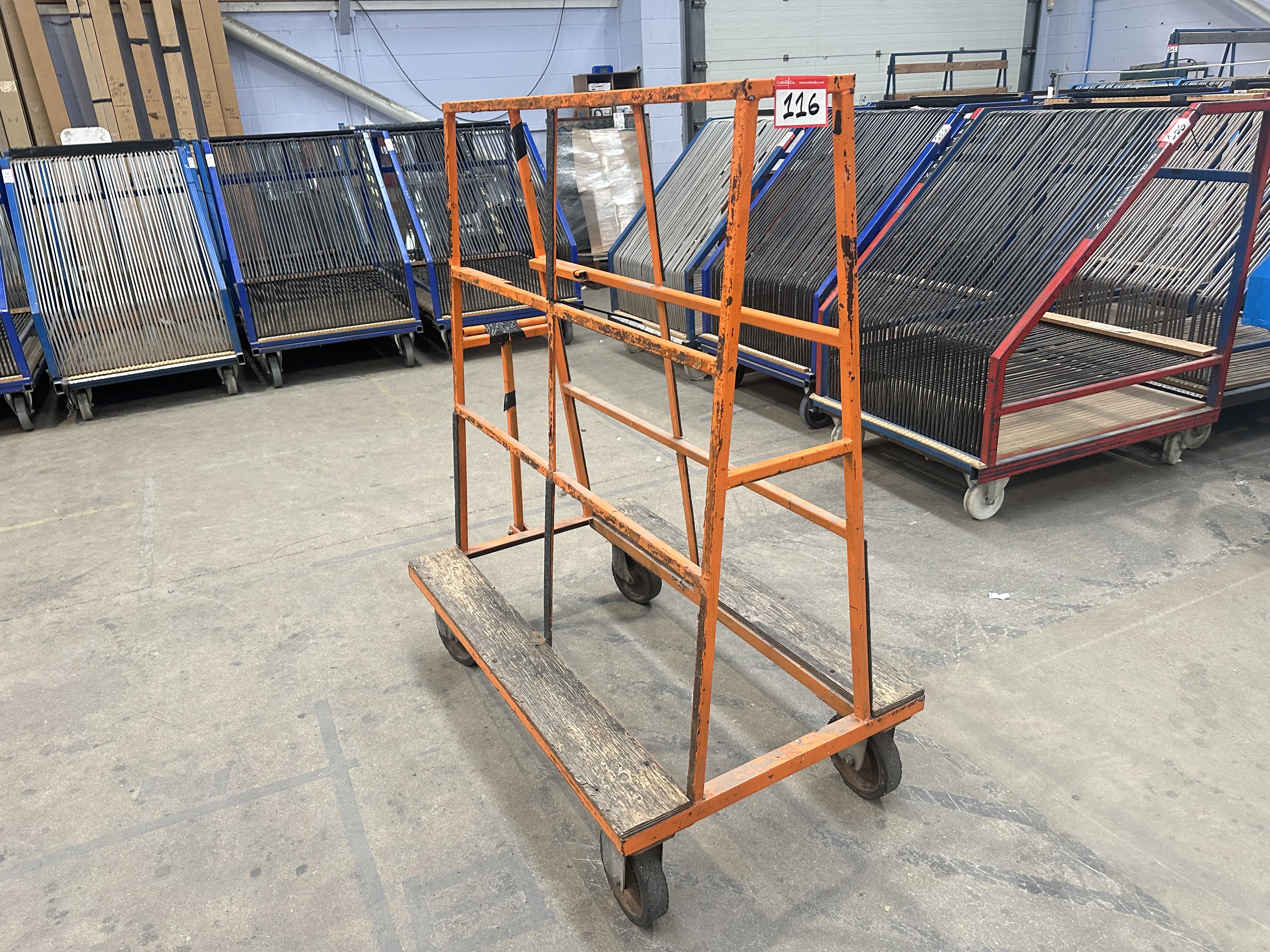 A Frame Glass Storage Mobile Trolley